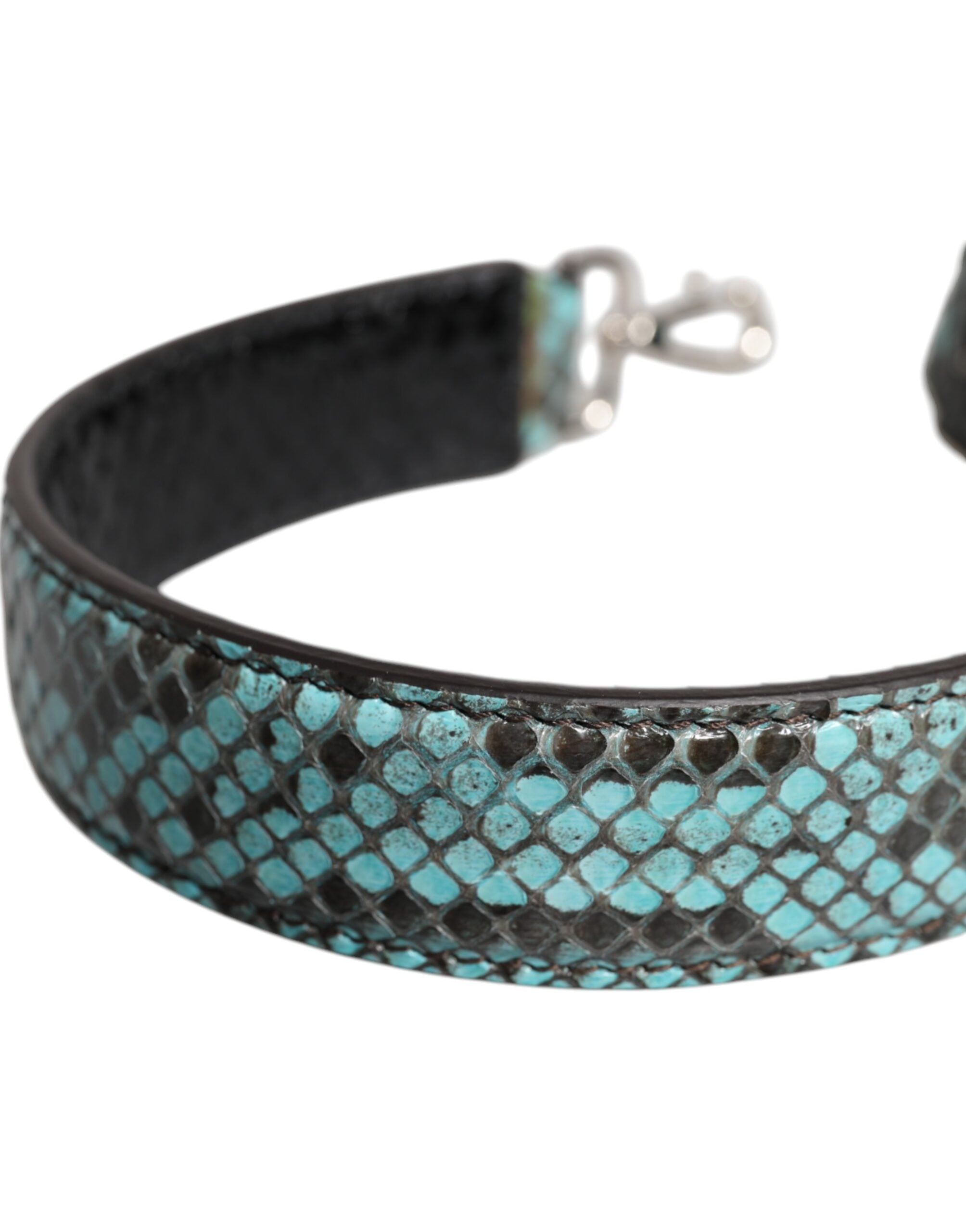Dolce & Gabbana Black Blue Exotic Leather Bag Shoulder Women's Strap