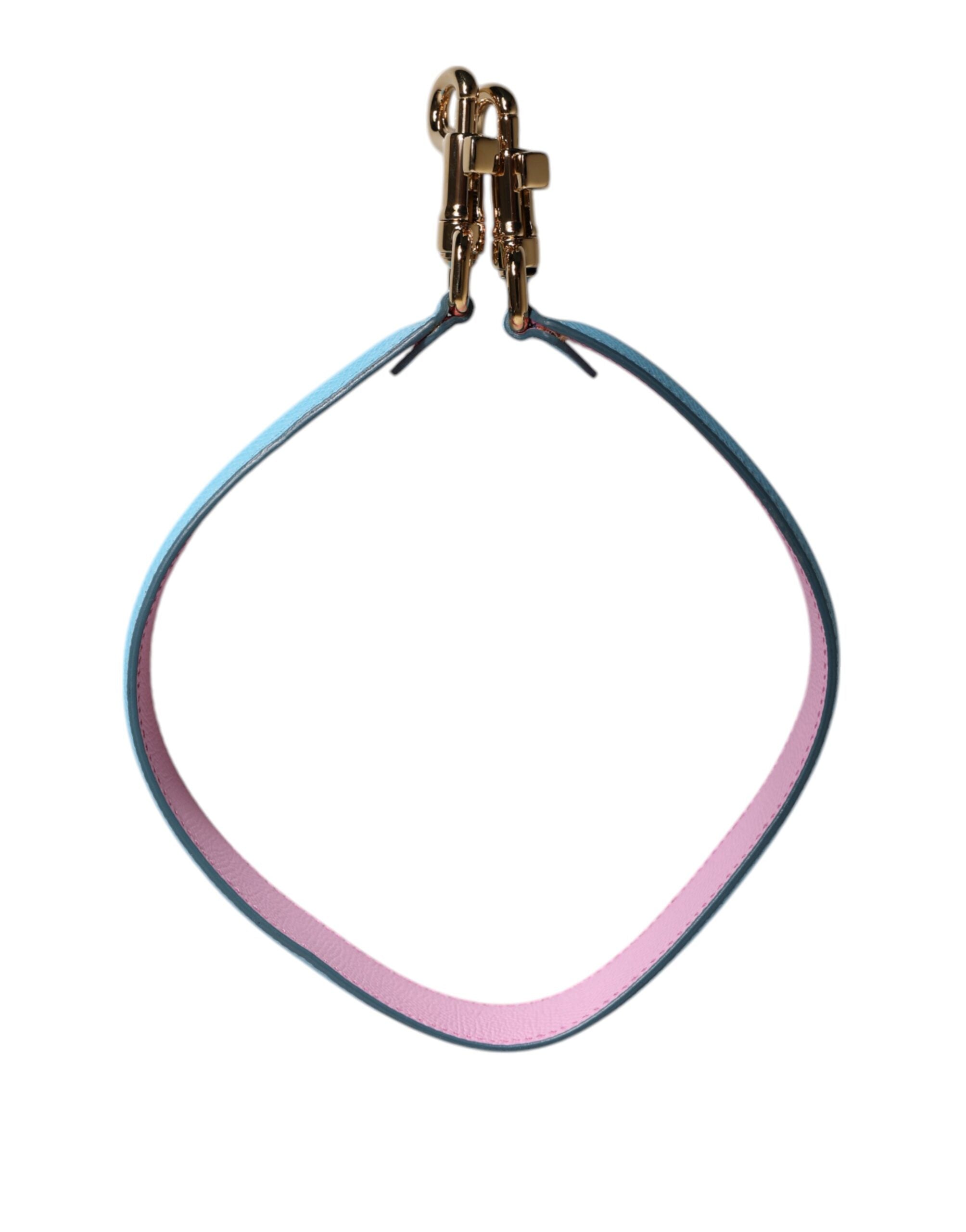 Dolce & Gabbana Pink Blue Leather Handle Bag Shoulder Women's Strap