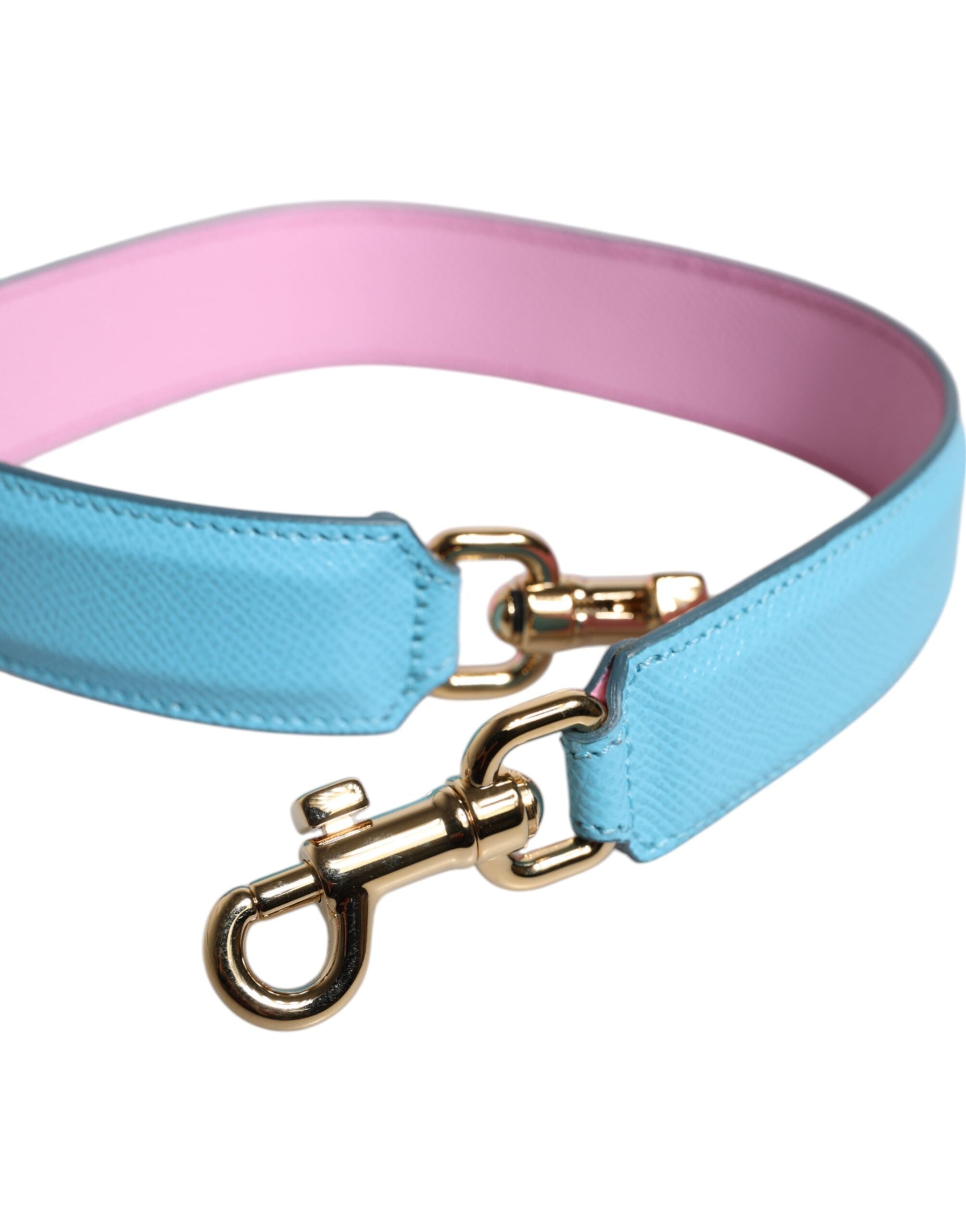 Dolce & Gabbana Pink Blue Leather Handle Bag Shoulder Women's Strap