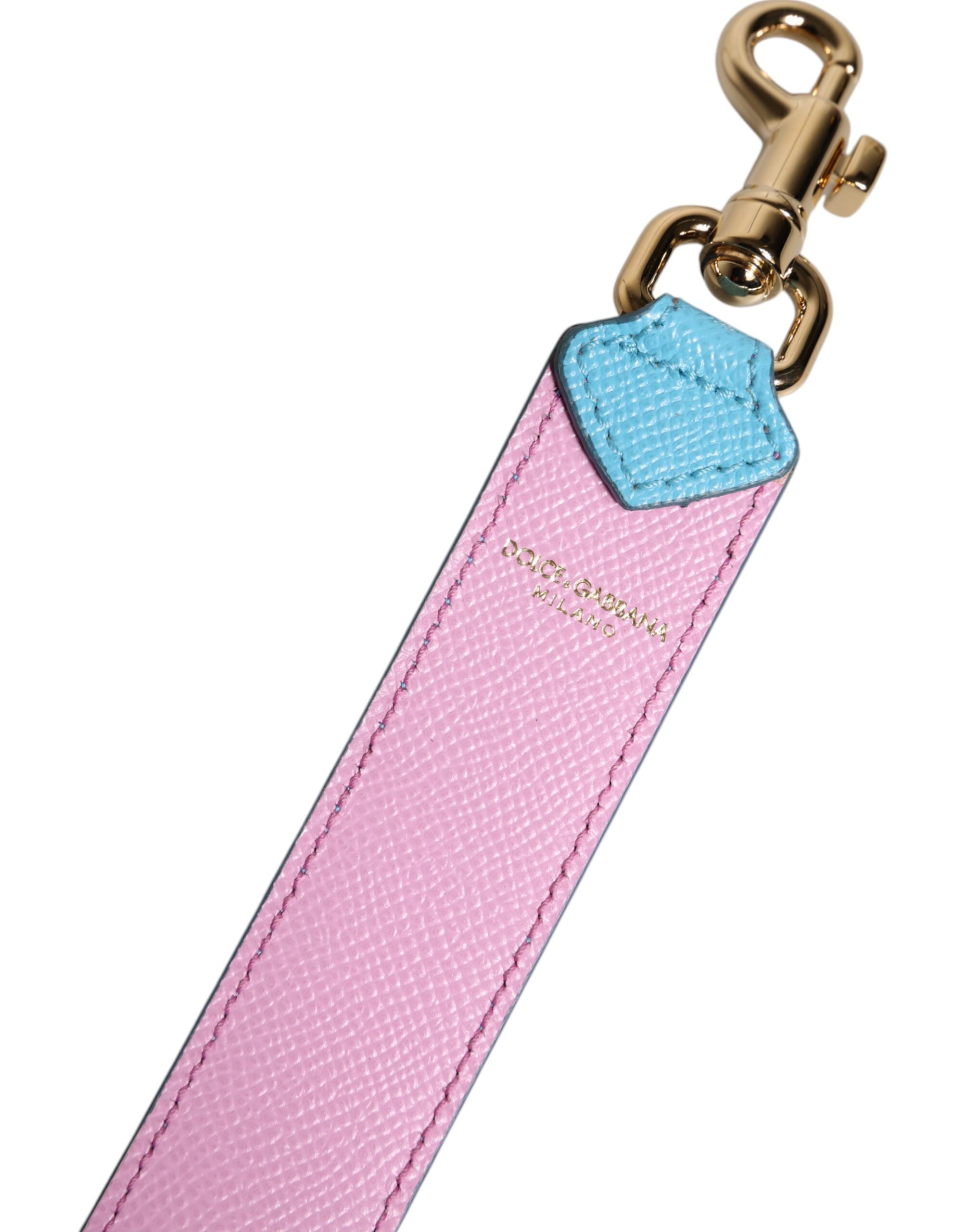 Dolce & Gabbana Pink Blue Leather Handle Bag Shoulder Women's Strap