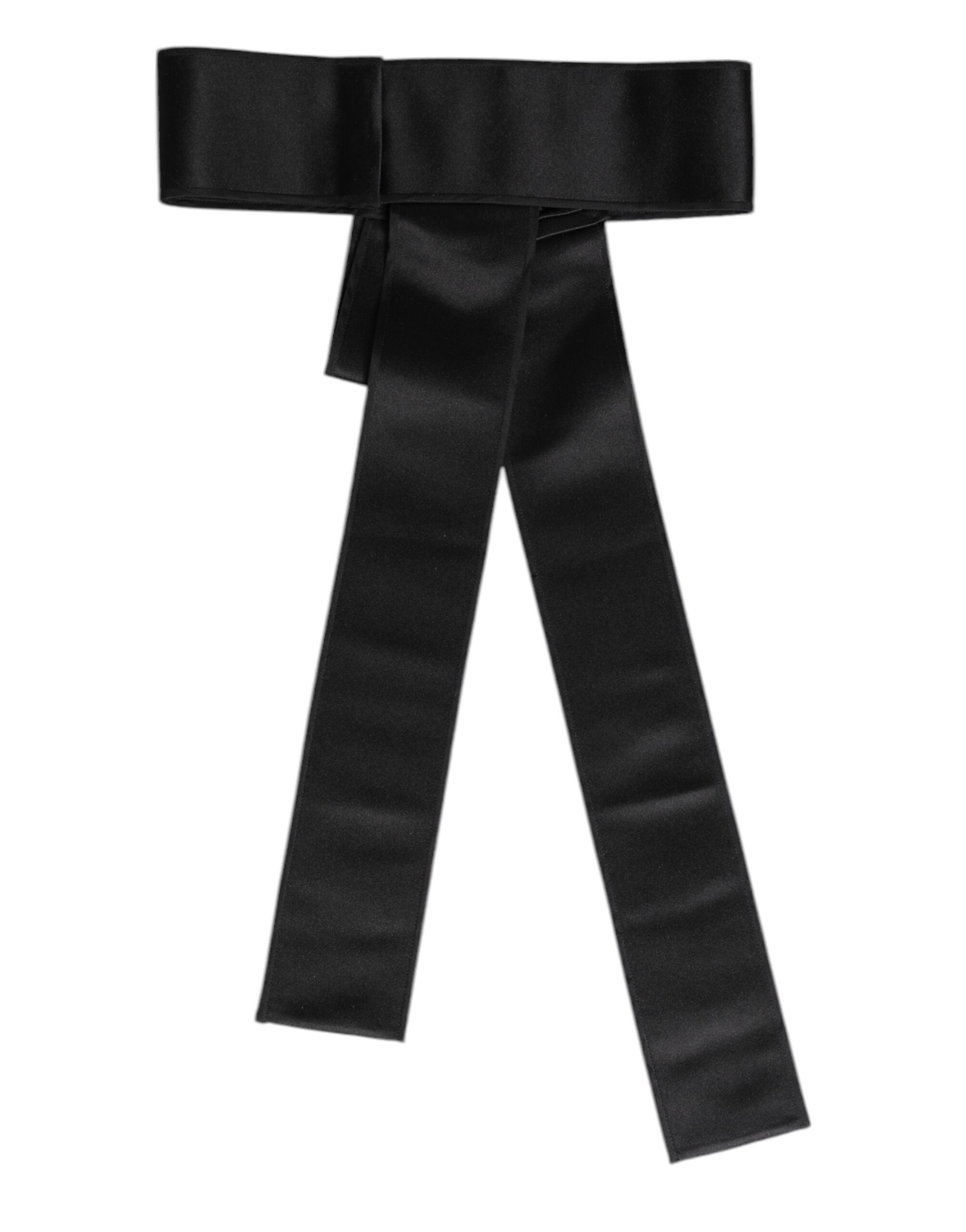 Dolce & Gabbana Black Satin Wide Waist Women's Belt
