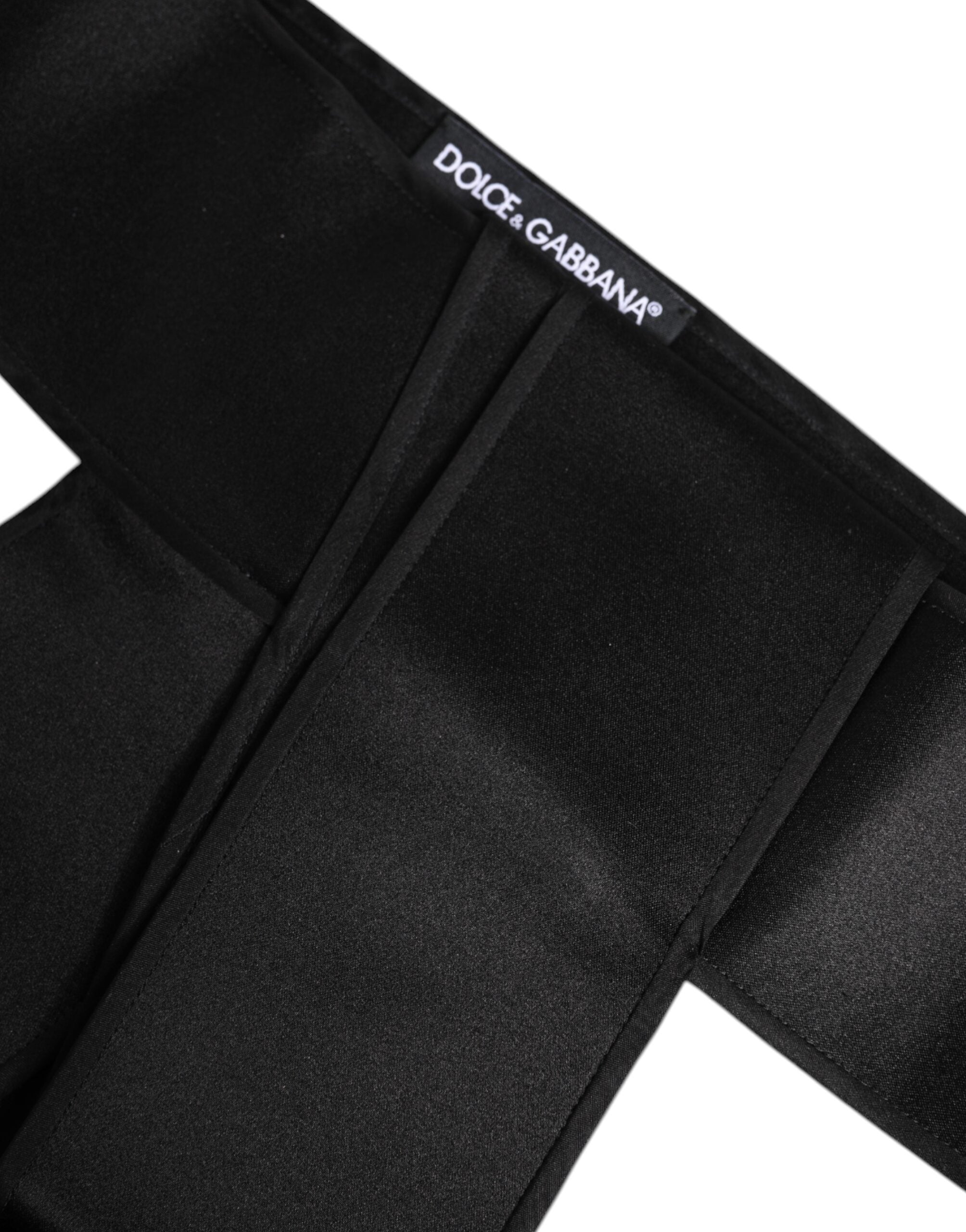 Dolce & Gabbana Black Satin Wide Waist Women's Belt