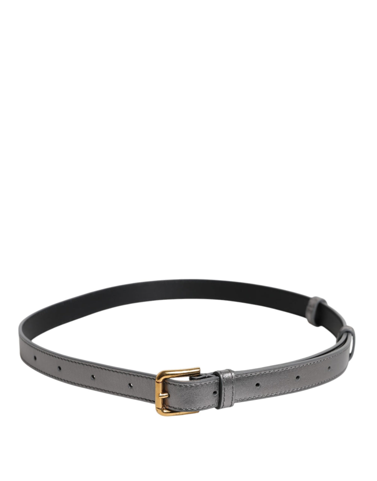 Dolce & Gabbana Silver Logo Engraved Metal Waist Buckle Women's Belt (Pre-Owned)