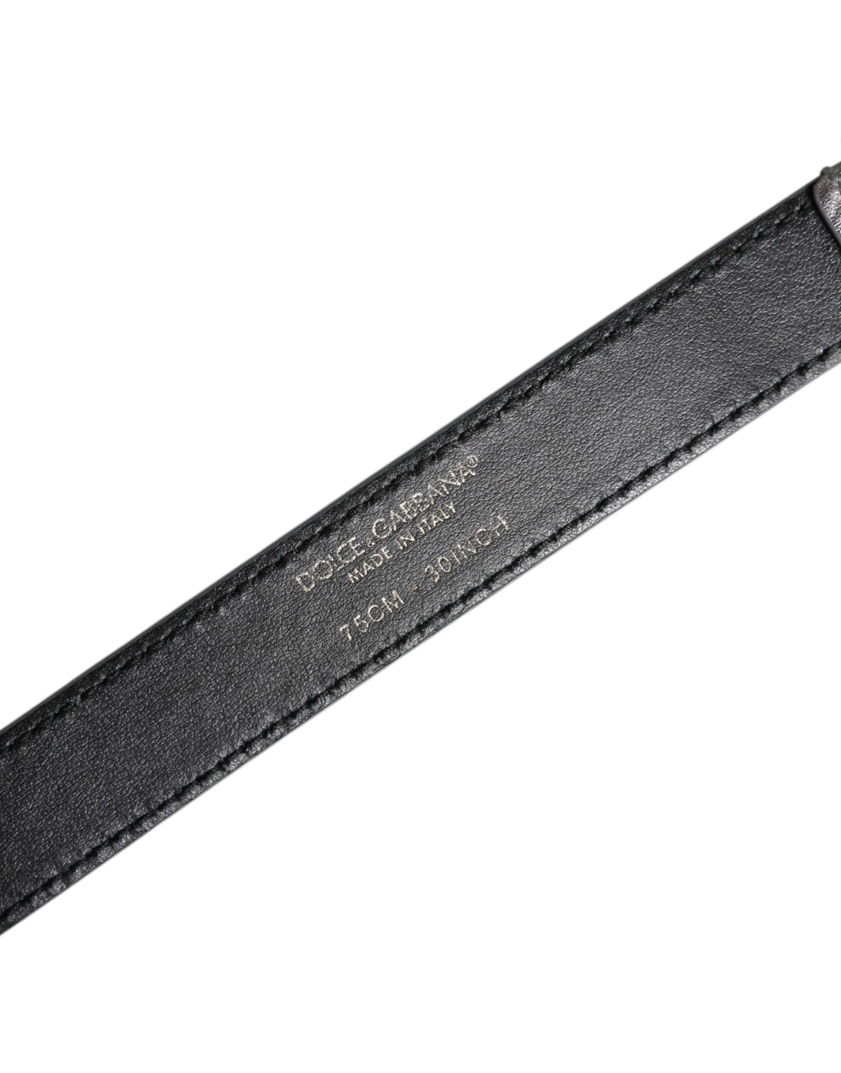 Dolce & Gabbana Silver Logo Engraved Metal Waist Buckle Women's Belt (Pre-Owned)