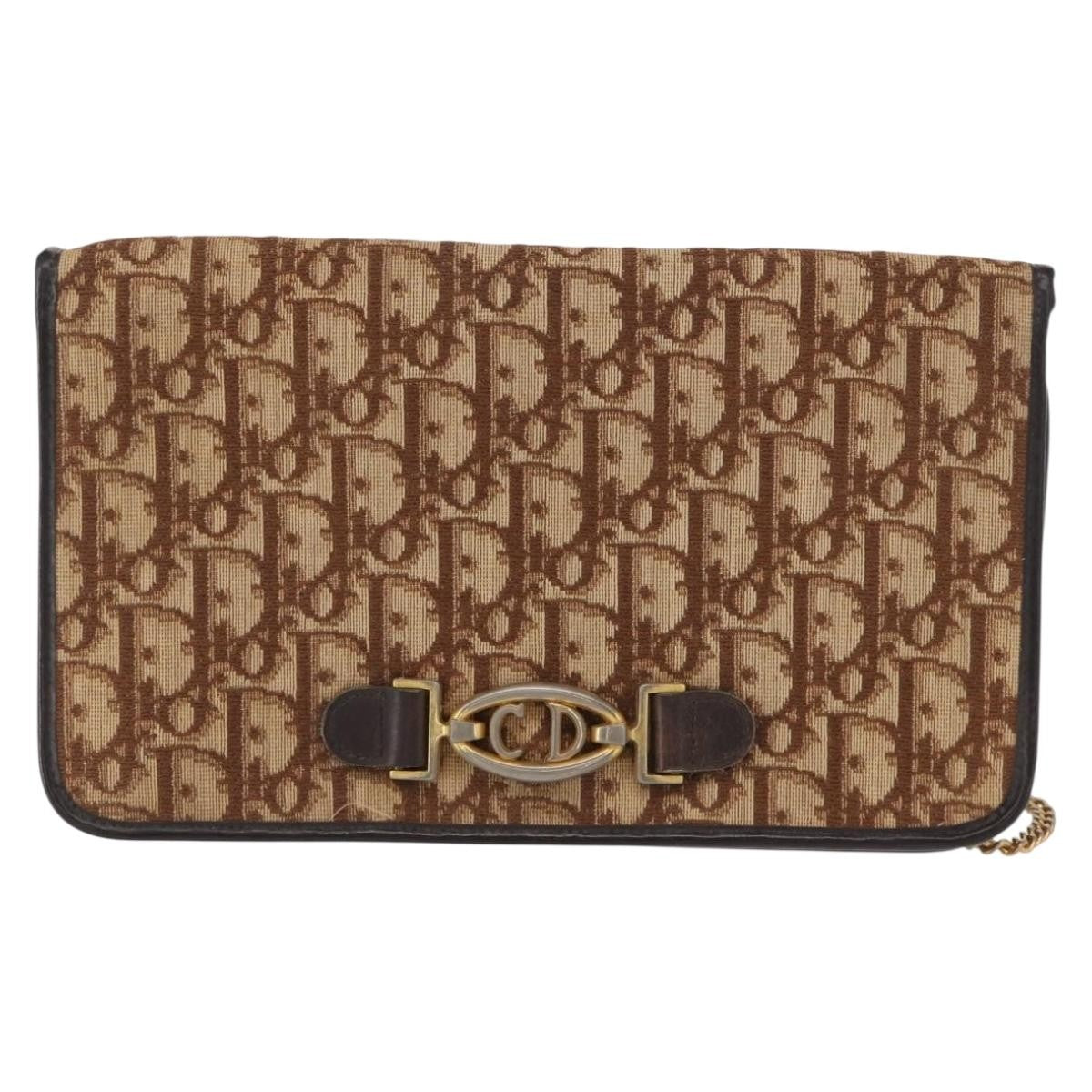 Christian Dior Vintage Trotter Canvas Beige Canvas Shoulder Bag Bag (Pre-Owned)