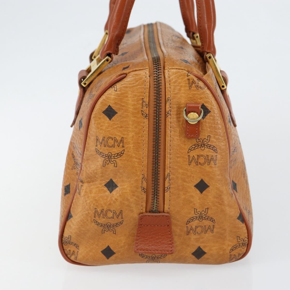 MCM Visetos Logogramme Leather Brown Leather Handbag (Pre-Owned)