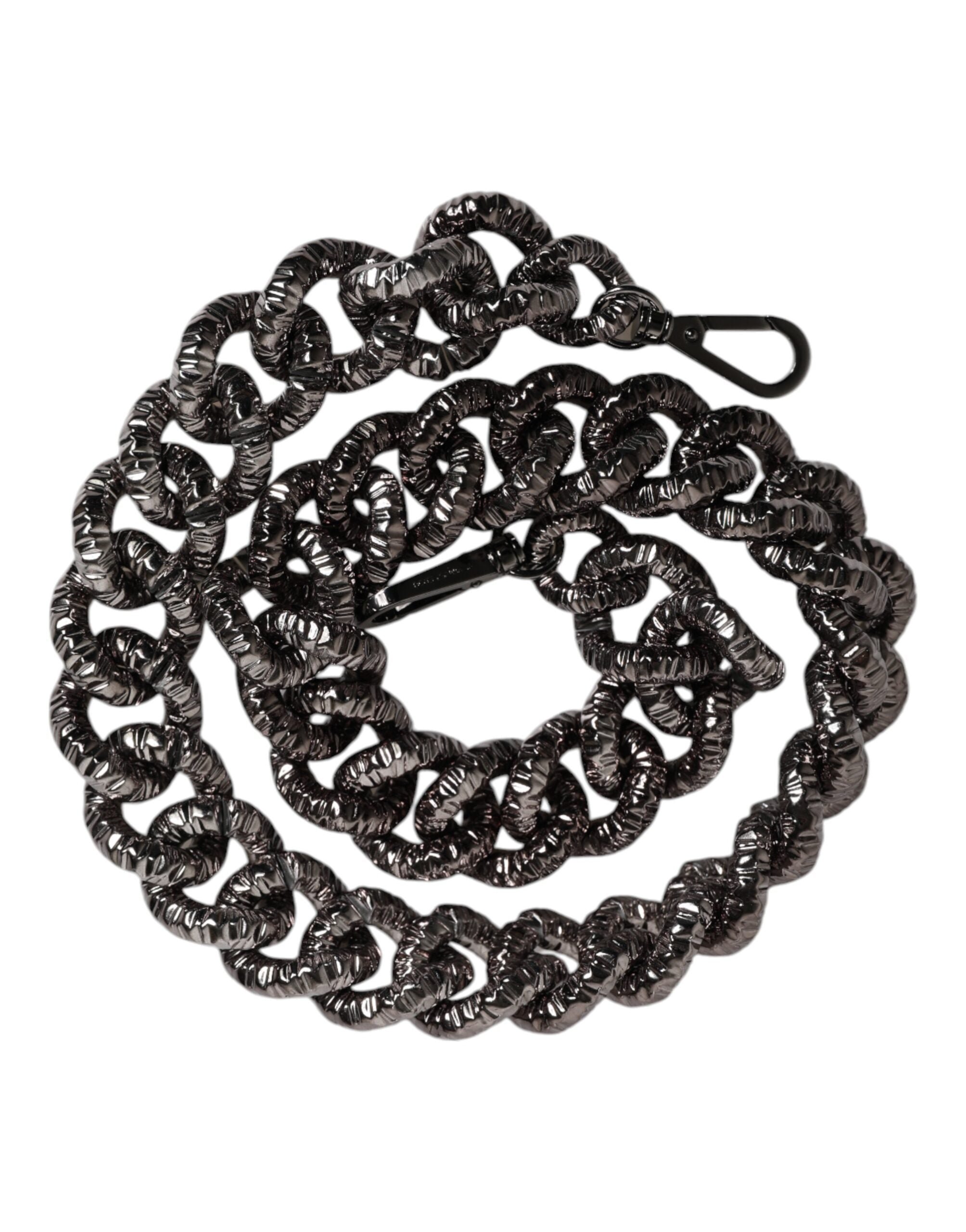 Dolce & Gabbana Black Chain Logo Engraved Bag Shoulder Women's Strap (Pre-Owned)