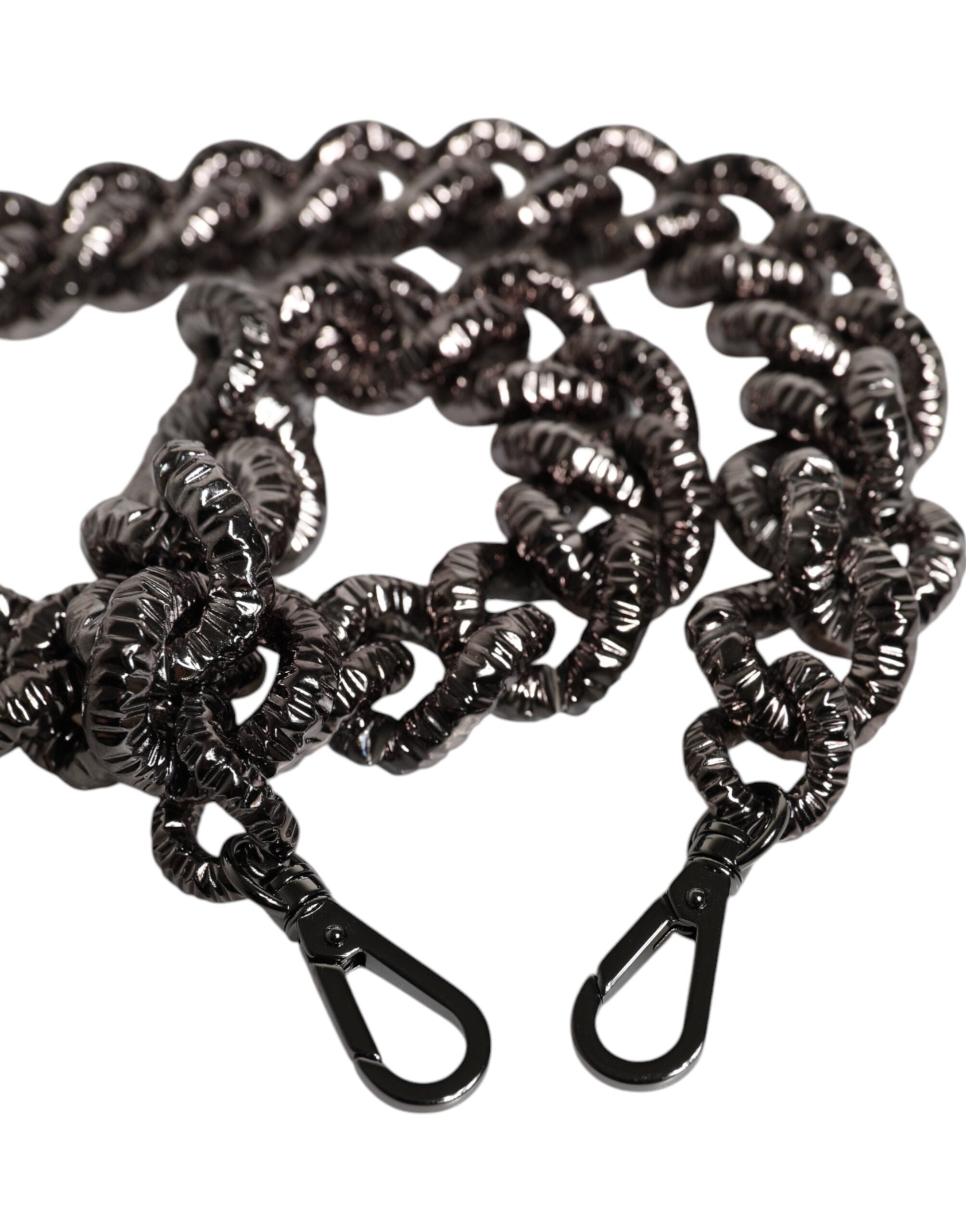 Dolce & Gabbana Black Chain Logo Engraved Bag Shoulder Women's Strap (Pre-Owned)