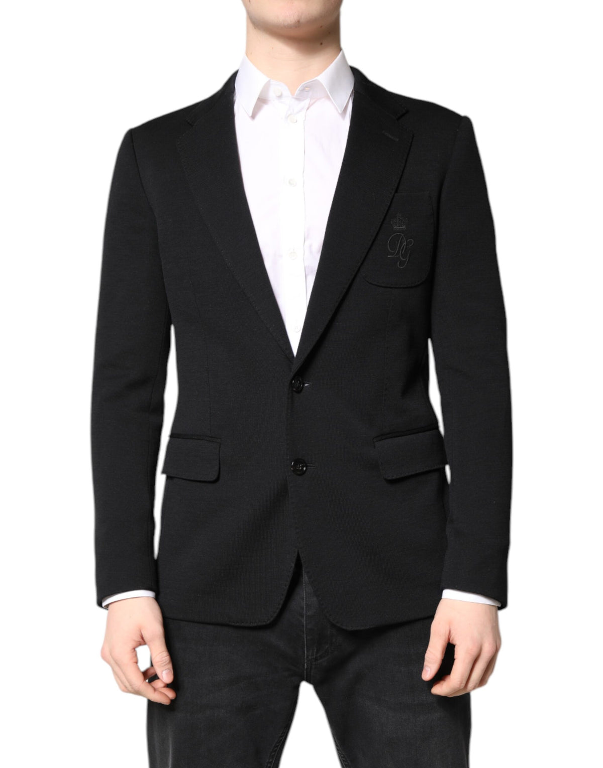 Dolce & Gabbana Black Wool Slim Fit Coat Blazer Jacket Men's Suit (Pre-Owned)