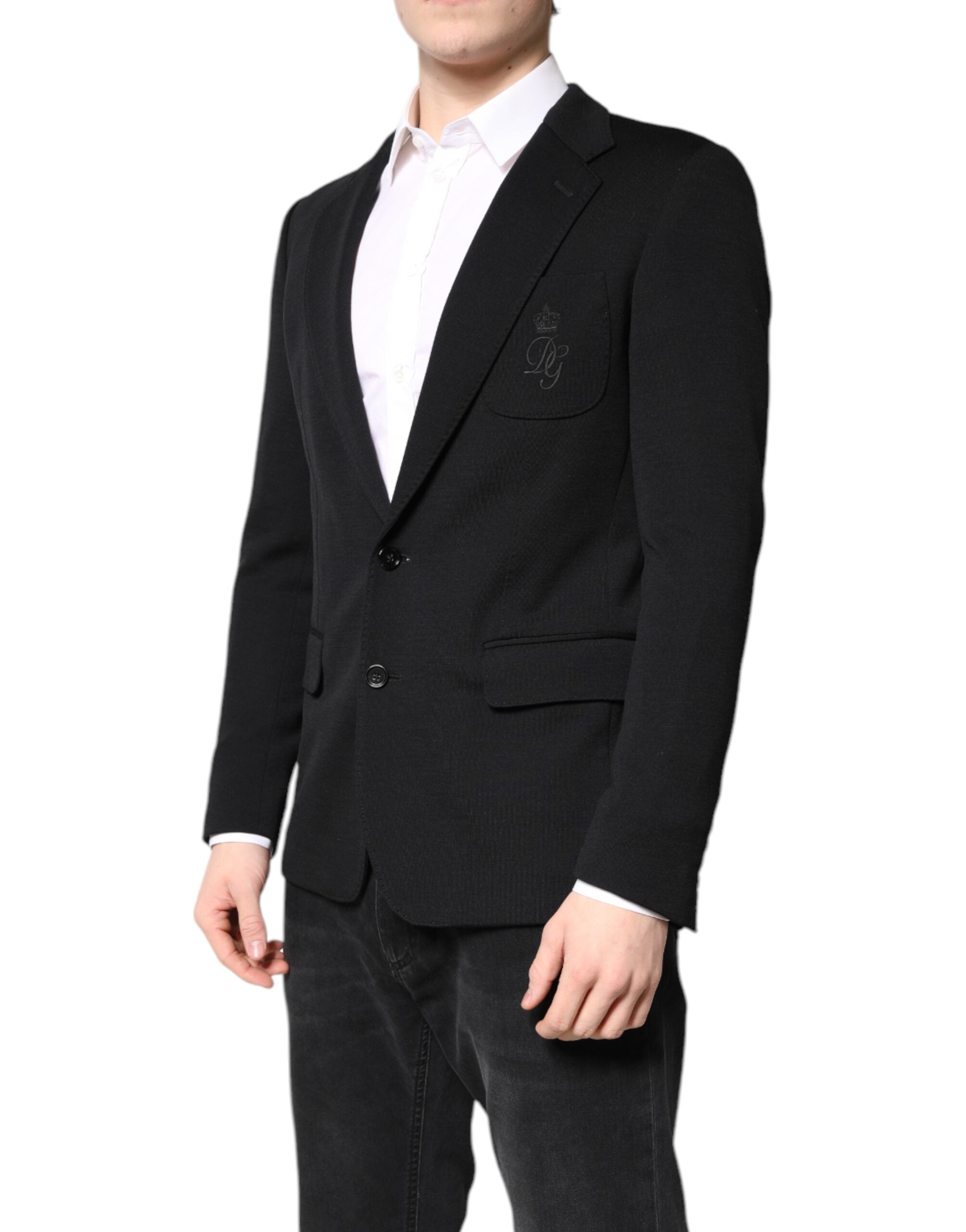 Dolce & Gabbana Black Wool Slim Fit Coat Blazer Jacket Men's Suit (Pre-Owned)