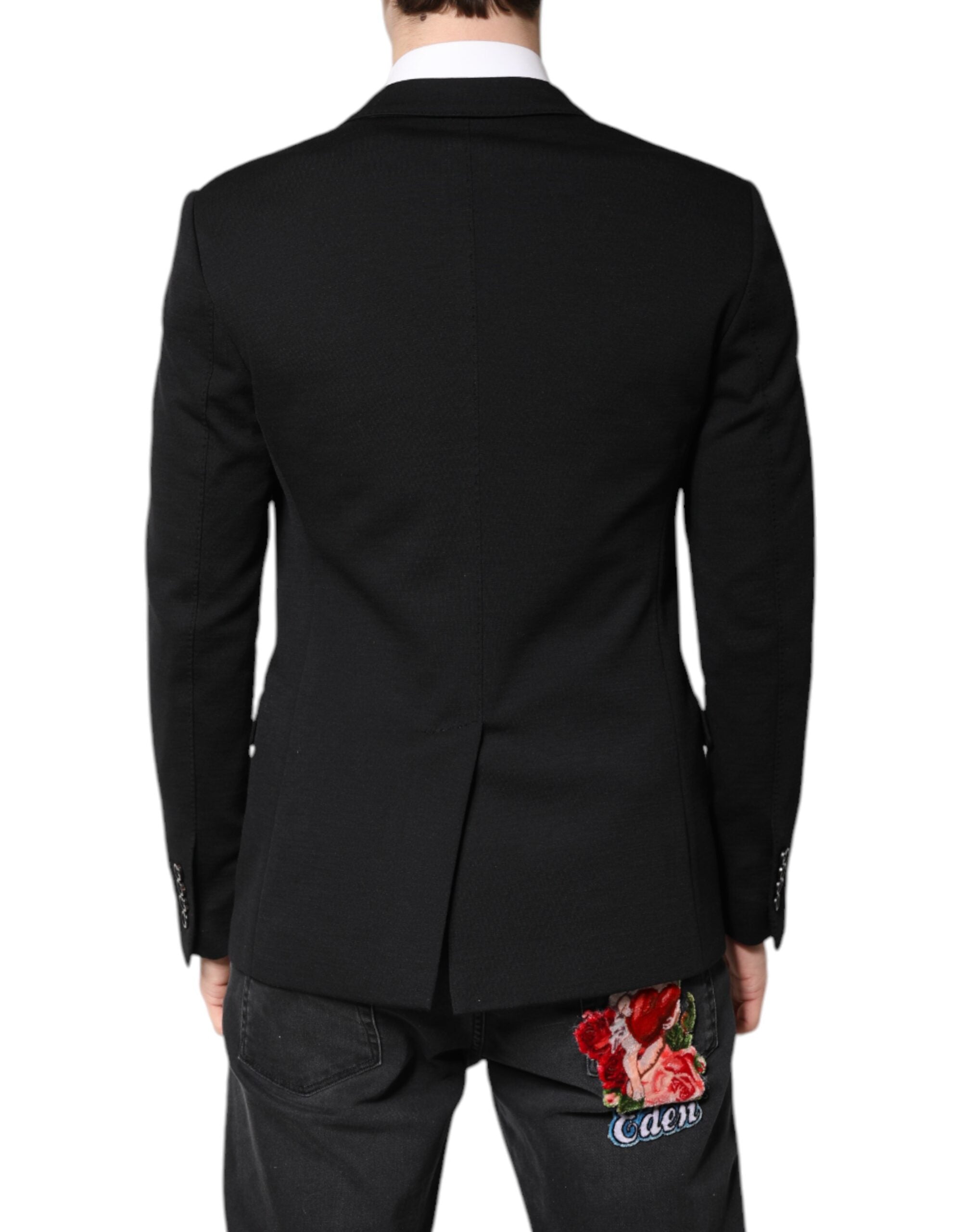 Dolce & Gabbana Black Wool Slim Fit Coat Blazer Jacket Men's Suit (Pre-Owned)