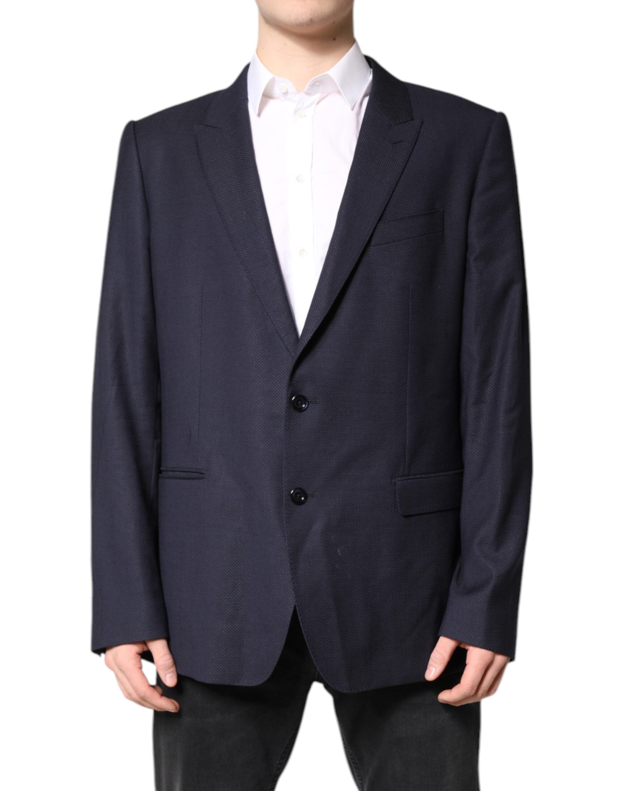 Dolce & Gabbana Black Wool Single Breasted Coat Blazer Men's Suit (Pre-Owned)