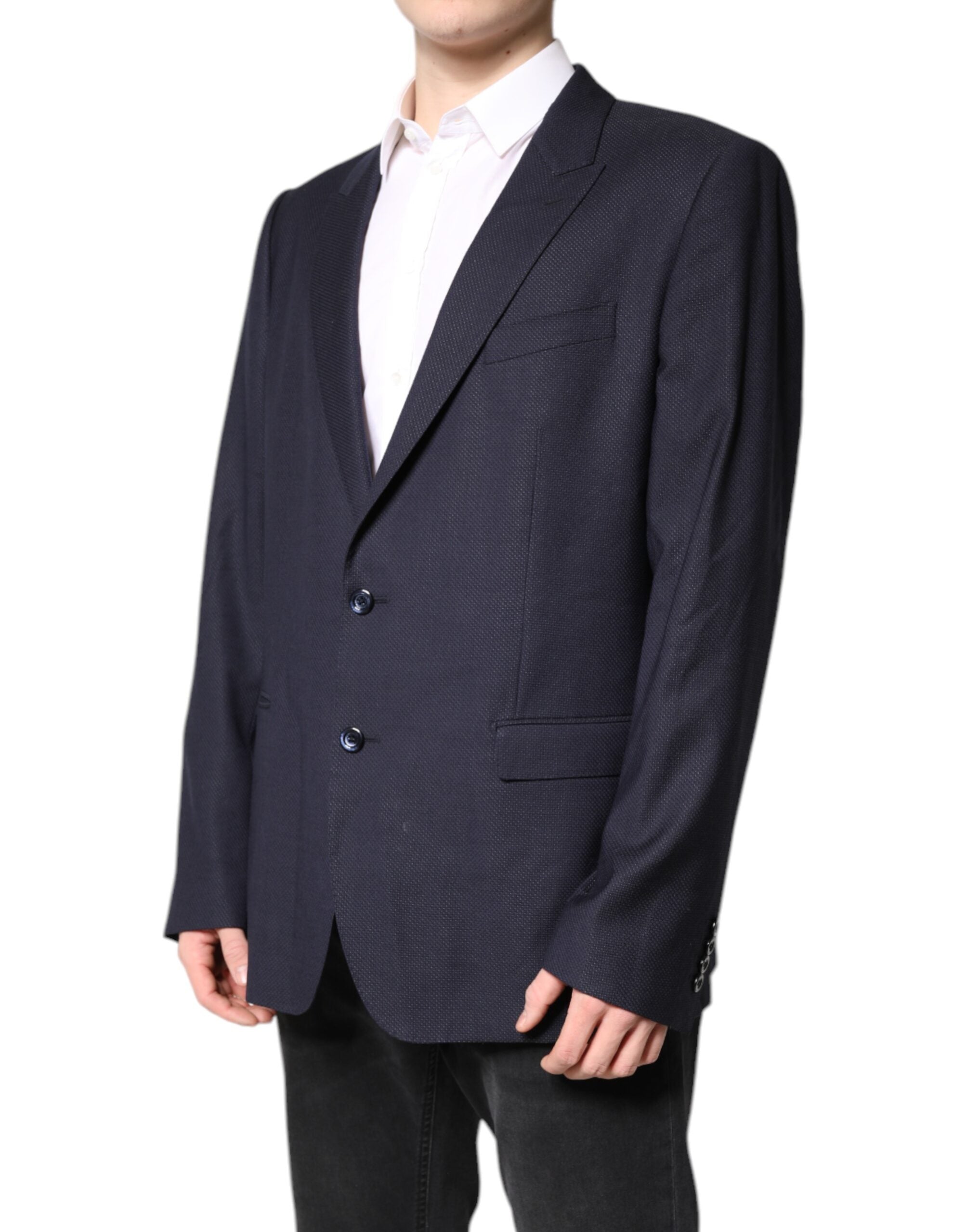 Dolce & Gabbana Black Wool Single Breasted Coat Blazer Men's Suit (Pre-Owned)