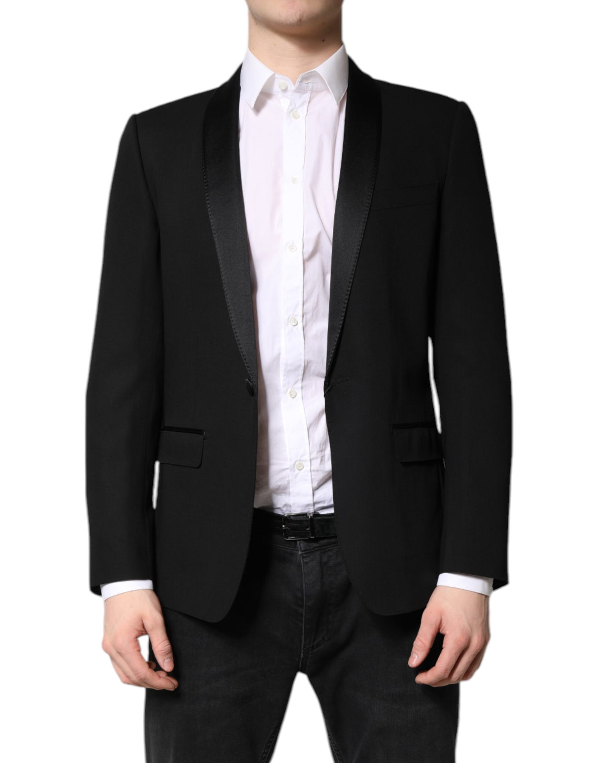 Dolce & Gabbana Black Single Breasted Men Coat MARTINI Men's Blazer
