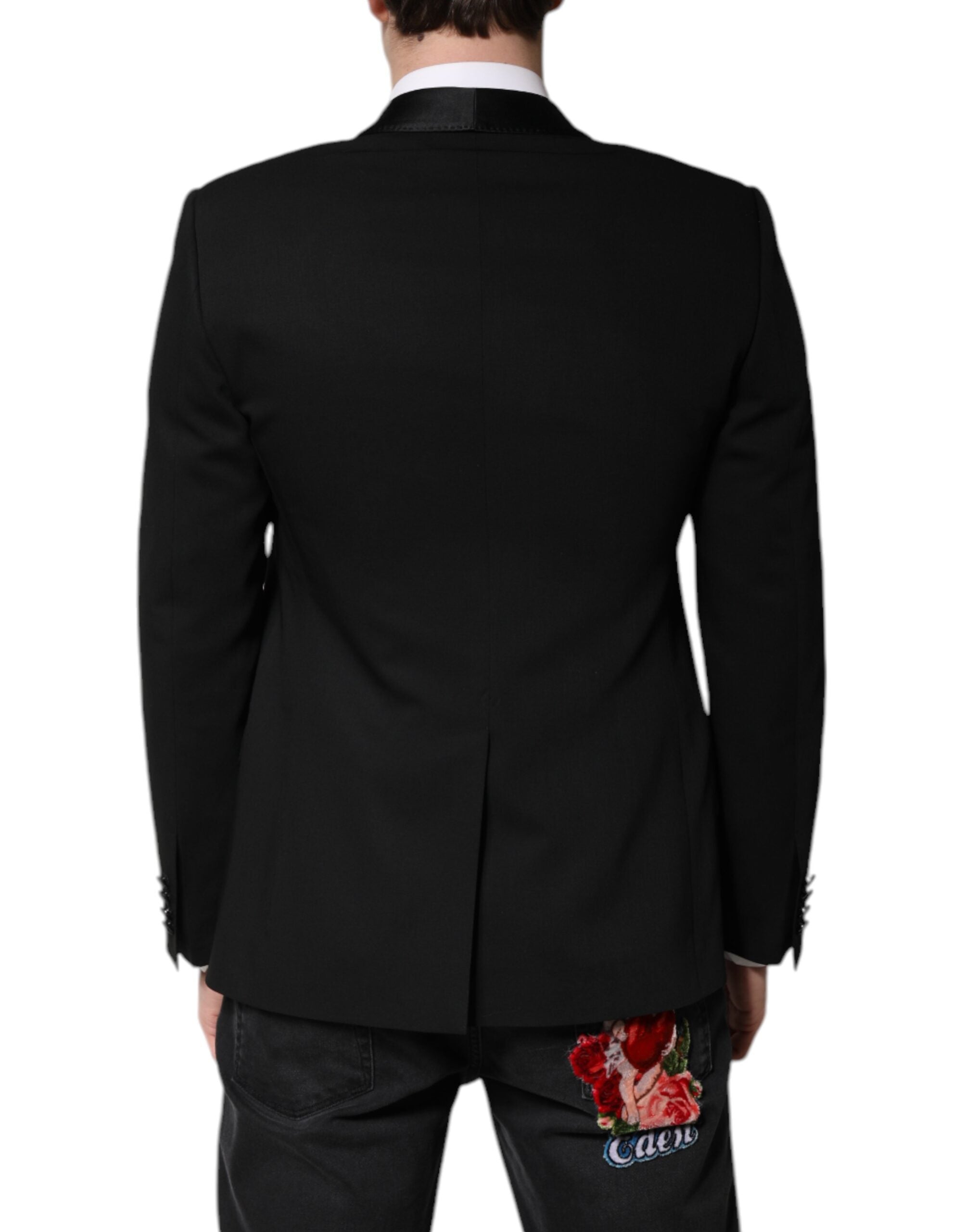 Dolce & Gabbana Black Single Breasted Men Coat MARTINI Men's Blazer
