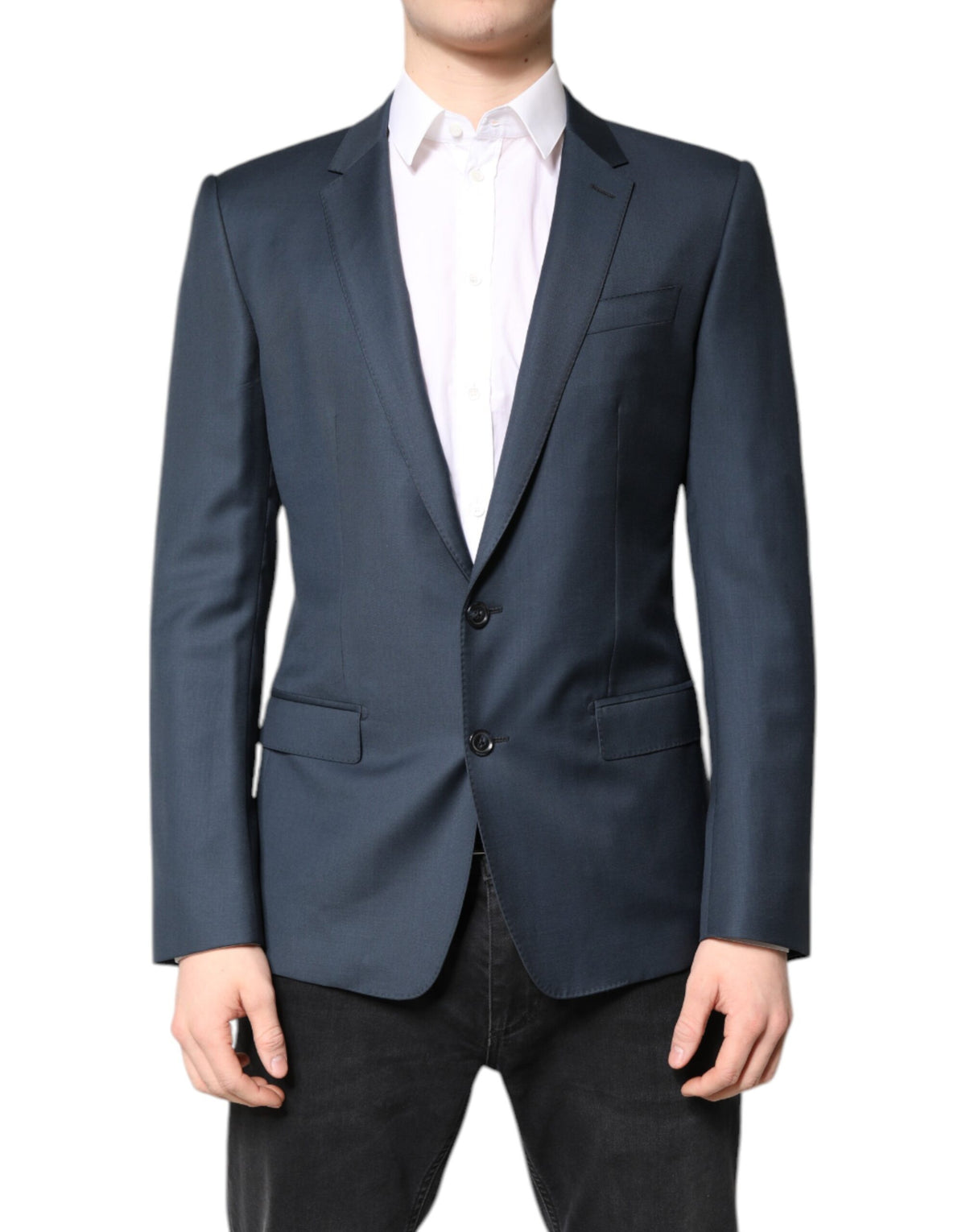 Dolce & Gabbana Blue Single Breasted Men Coat MARTINI Men's Blazer (Pre-Owned)