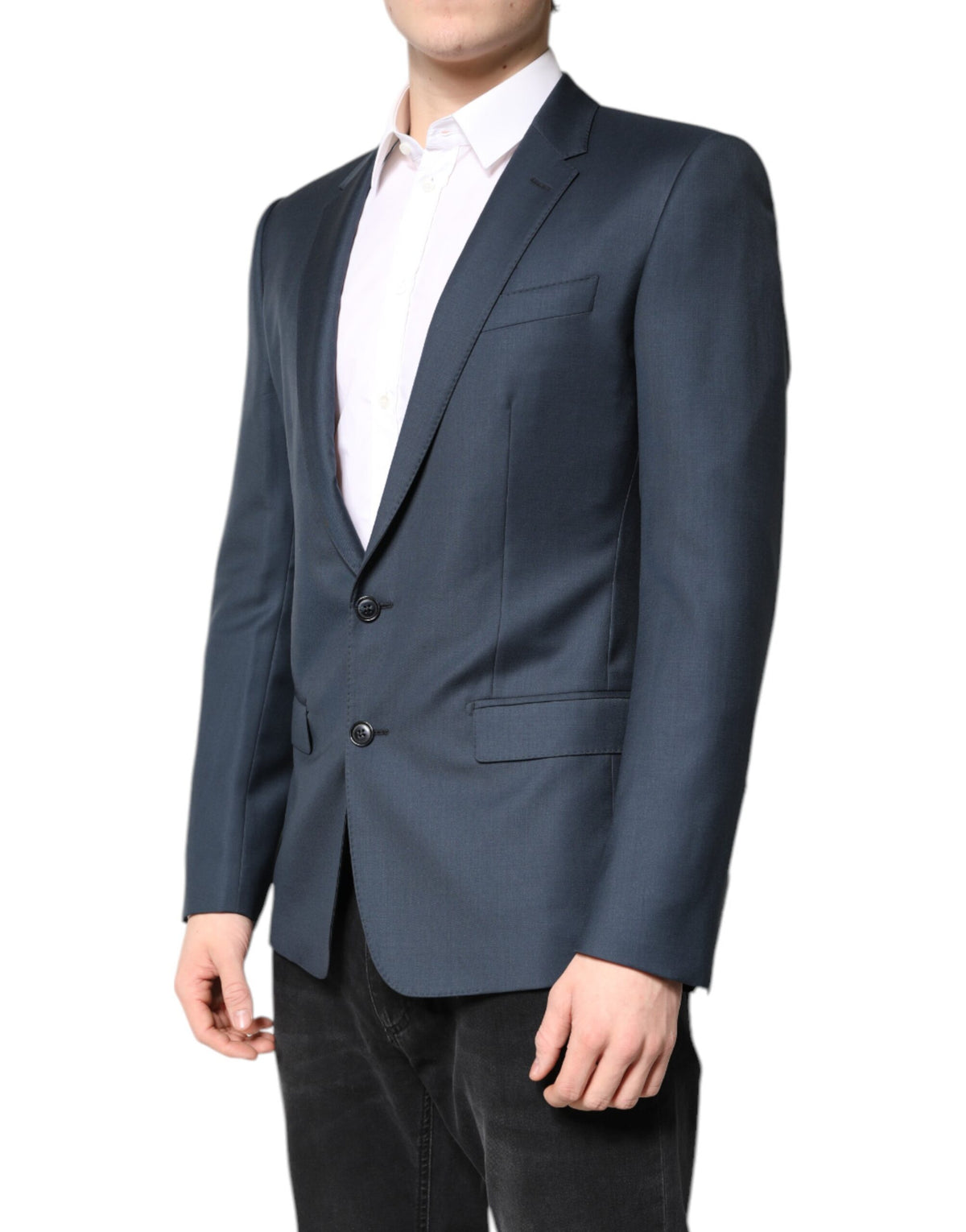 Dolce & Gabbana Blue Single Breasted Men Coat MARTINI Men's Blazer (Pre-Owned)