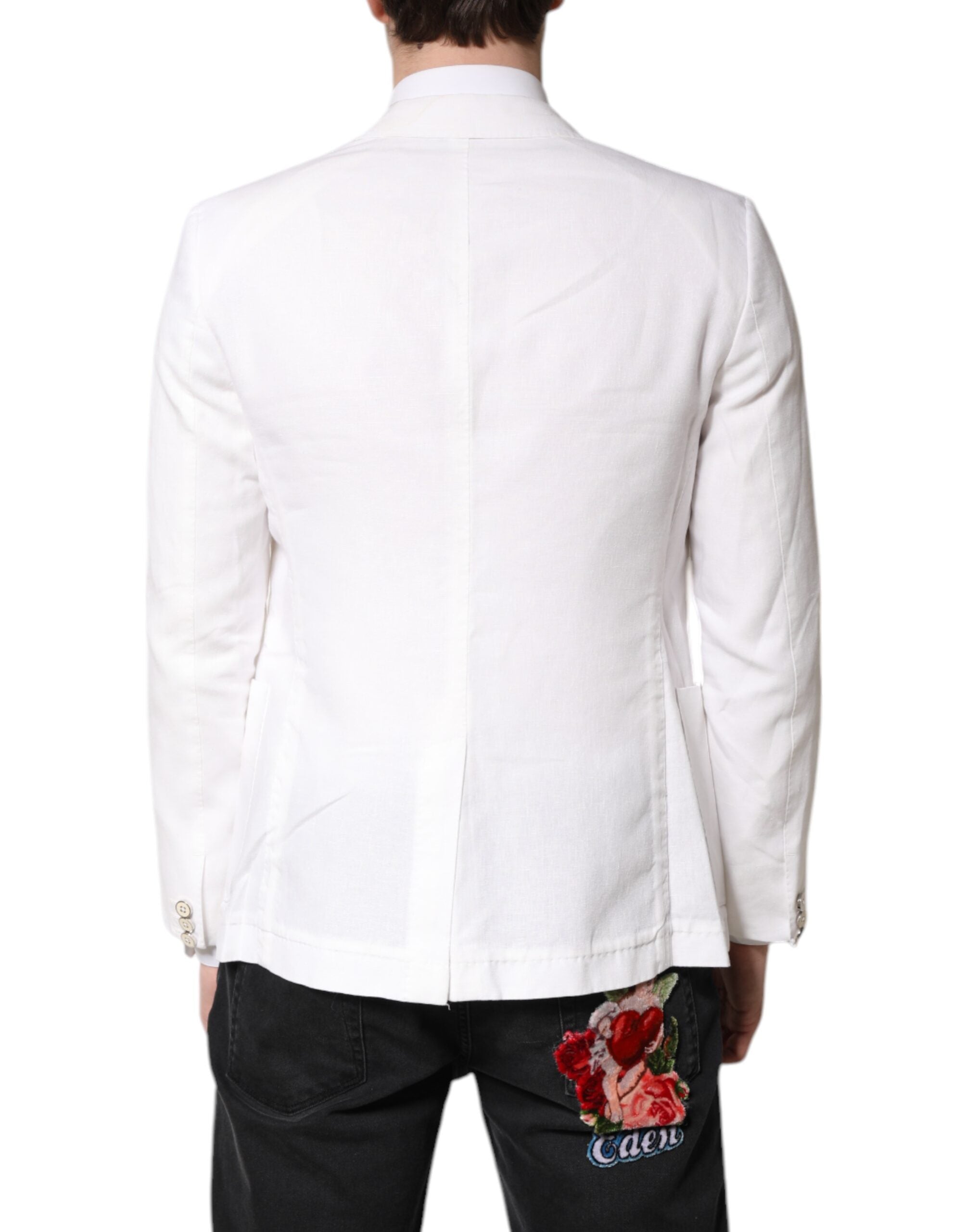 Dolce & Gabbana White Single Breasted Men Coat Blazer Men's Suit (Pre-Owned)