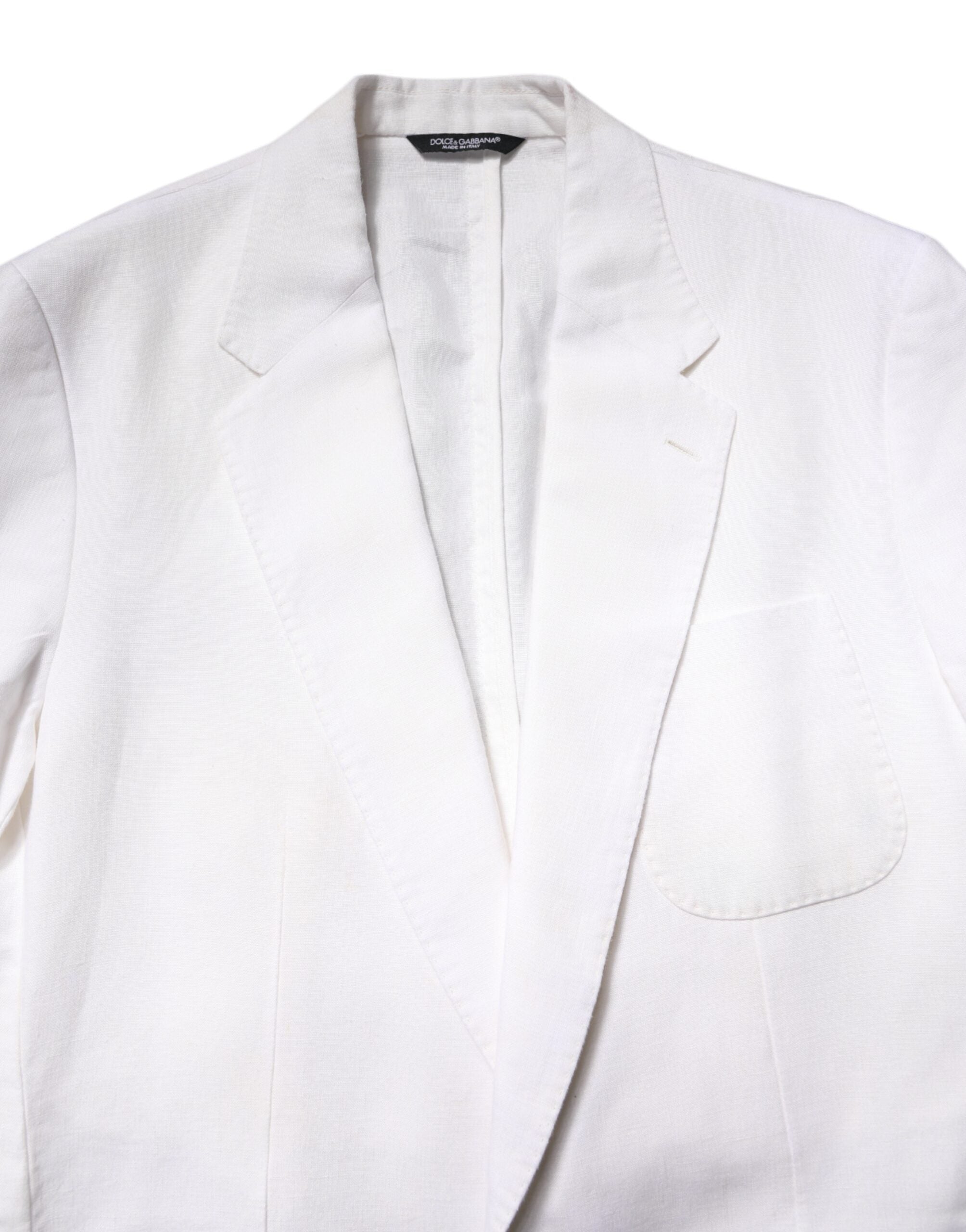Dolce & Gabbana White Single Breasted Men Coat Blazer Men's Suit (Pre-Owned)