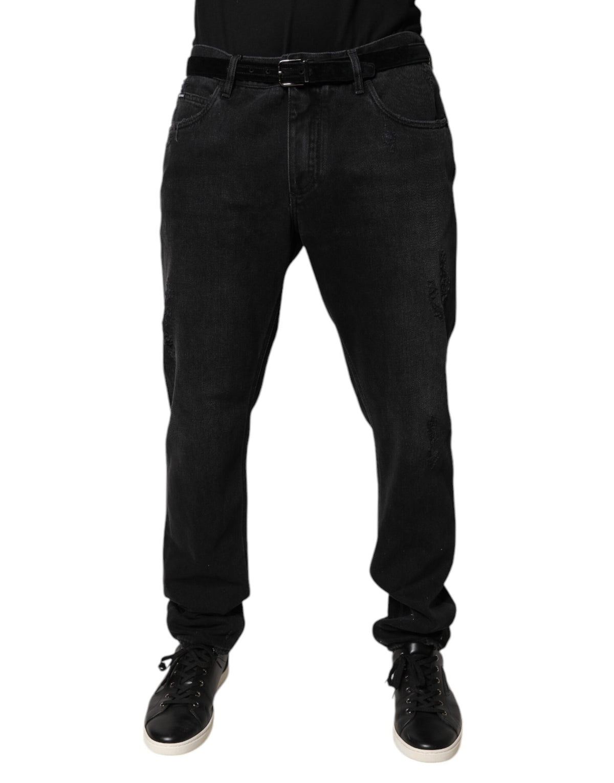 Dolce & Gabbana Black Cotton Skinny Men Denim Men's Jeans