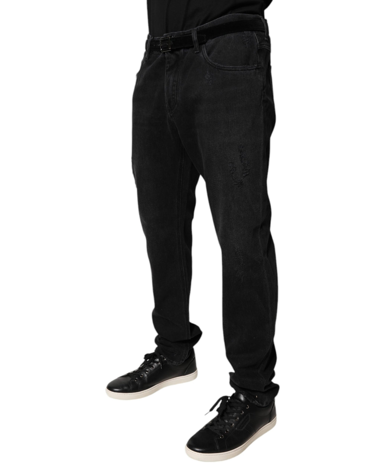 Dolce & Gabbana Black Cotton Skinny Men Denim Men's Jeans