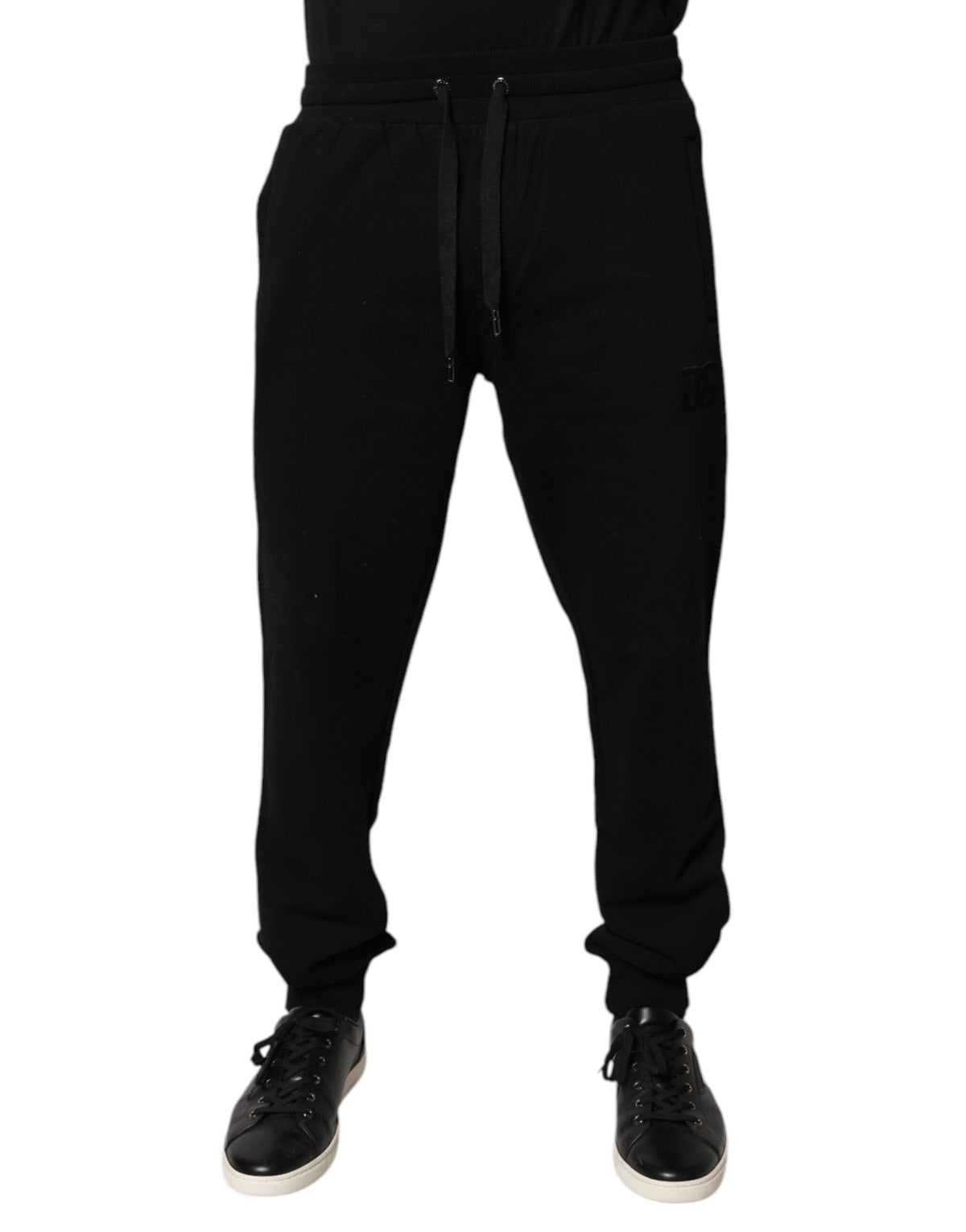 Dolce & Gabbana Black Cotton Mid Waist Jogger SweatMen's Men's Pants