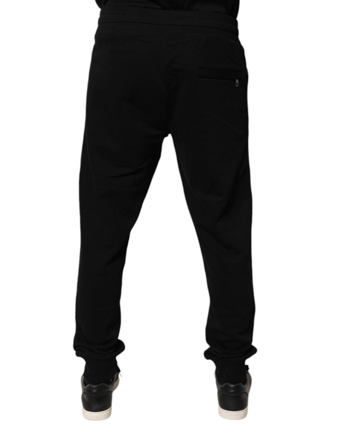 Dolce & Gabbana Black Cotton Mid Waist Jogger SweatMen's Men's Pants