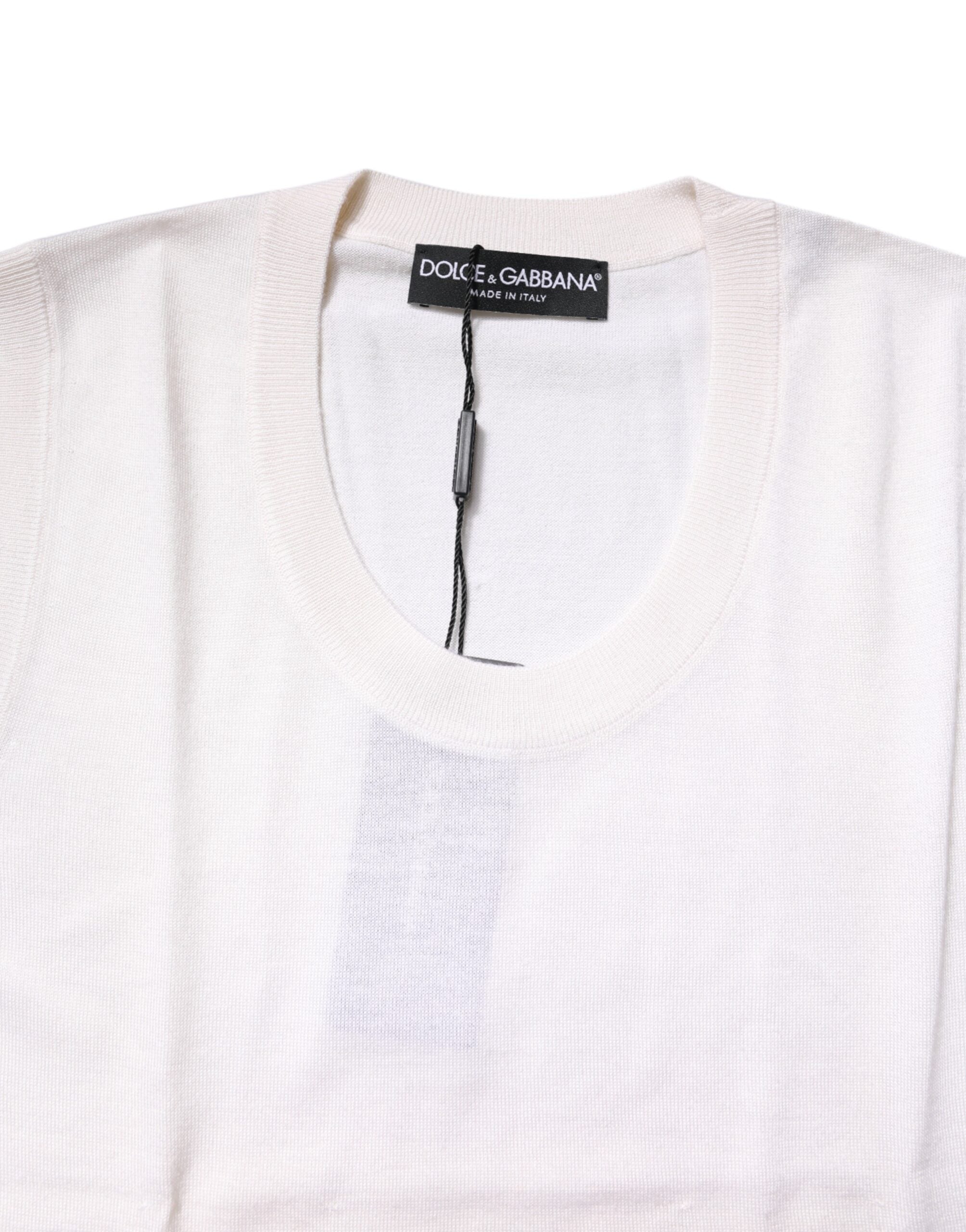 Dolce & Gabbana White Sleeveless Cashmere Round Neck Tank Women's Top (Pre-Owned)