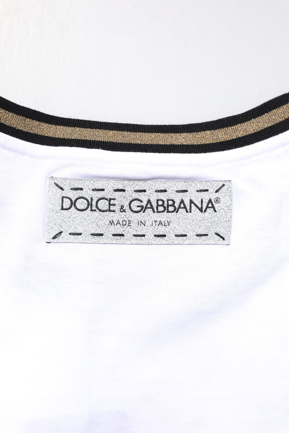 Dolce & Gabbana White Graphic Print Cotton Crew Neck Women's T-shirt (Pre-Owned)
