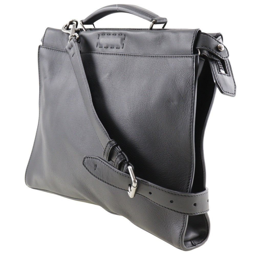 Fendi Peekaboo Iconic Fit Leather Black Leather Briefcase Bag (Pre-Owned)