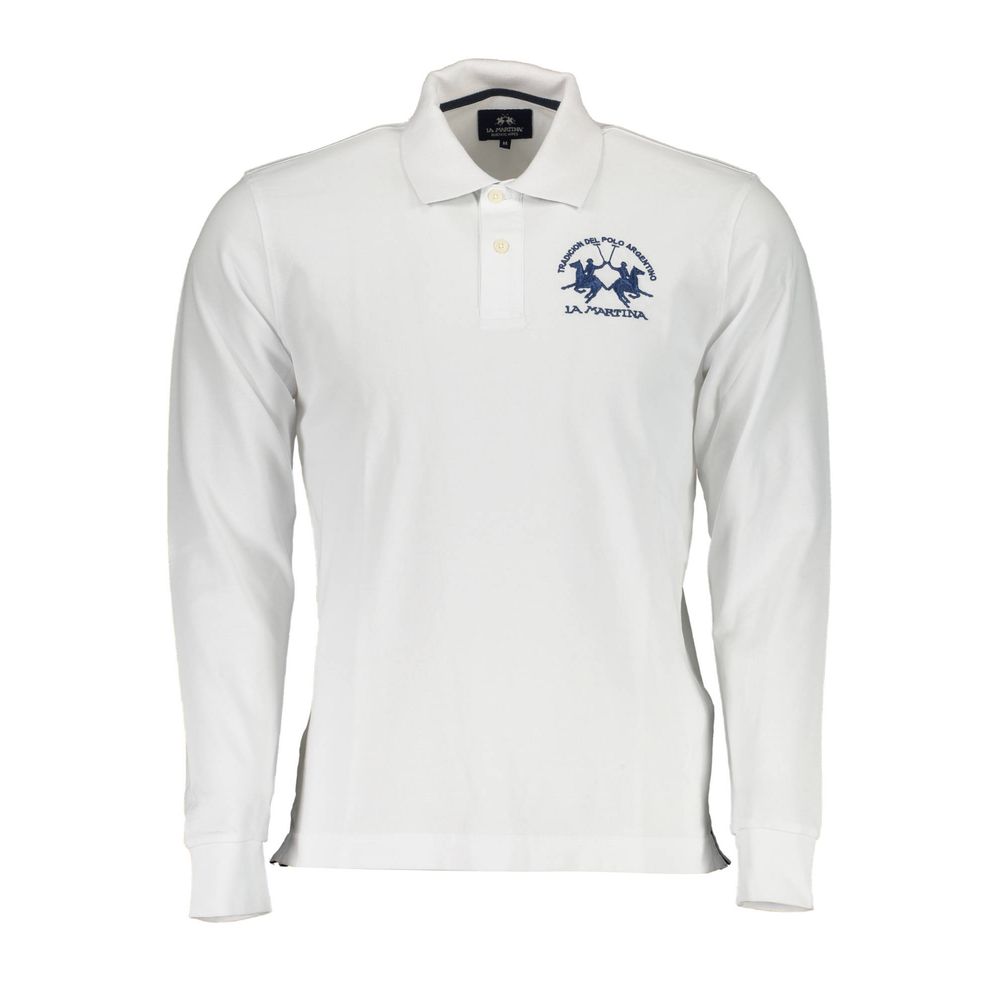 La Martina Elegant Long-Sleeved Polo with Contrast Men's Detailing