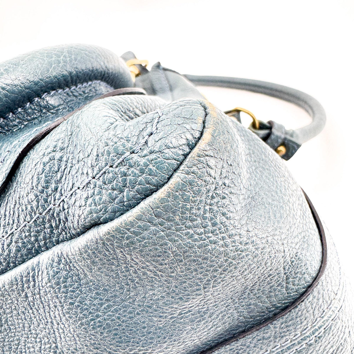 Chloe Paraty Quilted Leather Blue Leather Handbag (Pre-Owned)