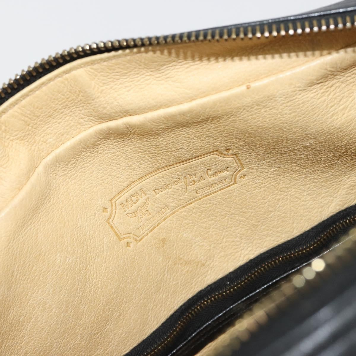 MCM Vintage Vicetos Pvc Leather Black Canvas Shoulder Bag Bag (Pre-Owned)