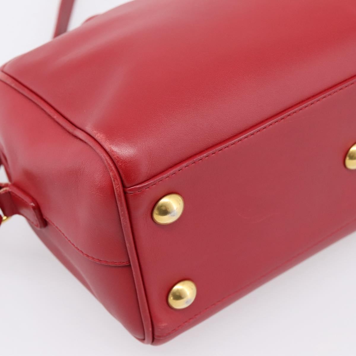 Saint Laurent Classic Baby Duffle Leather Red Leather Handbag (Pre-Owned)