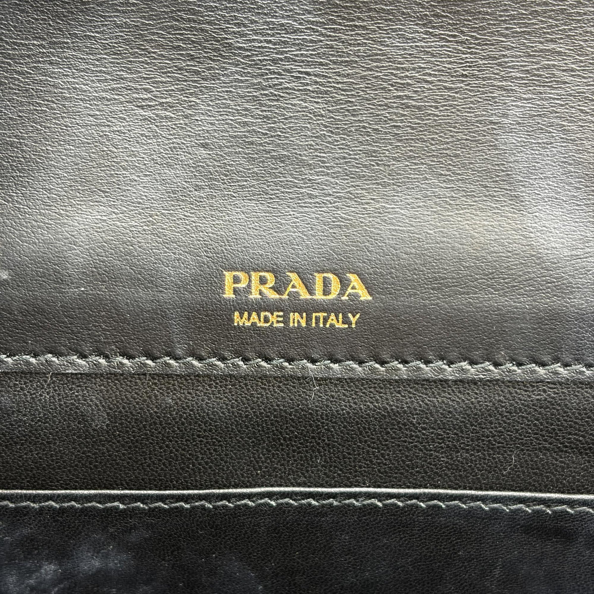 Prada Envelope Clutch Saffiano Leather Black Leather Clutche & Pouche Bag (Pre-Owned)