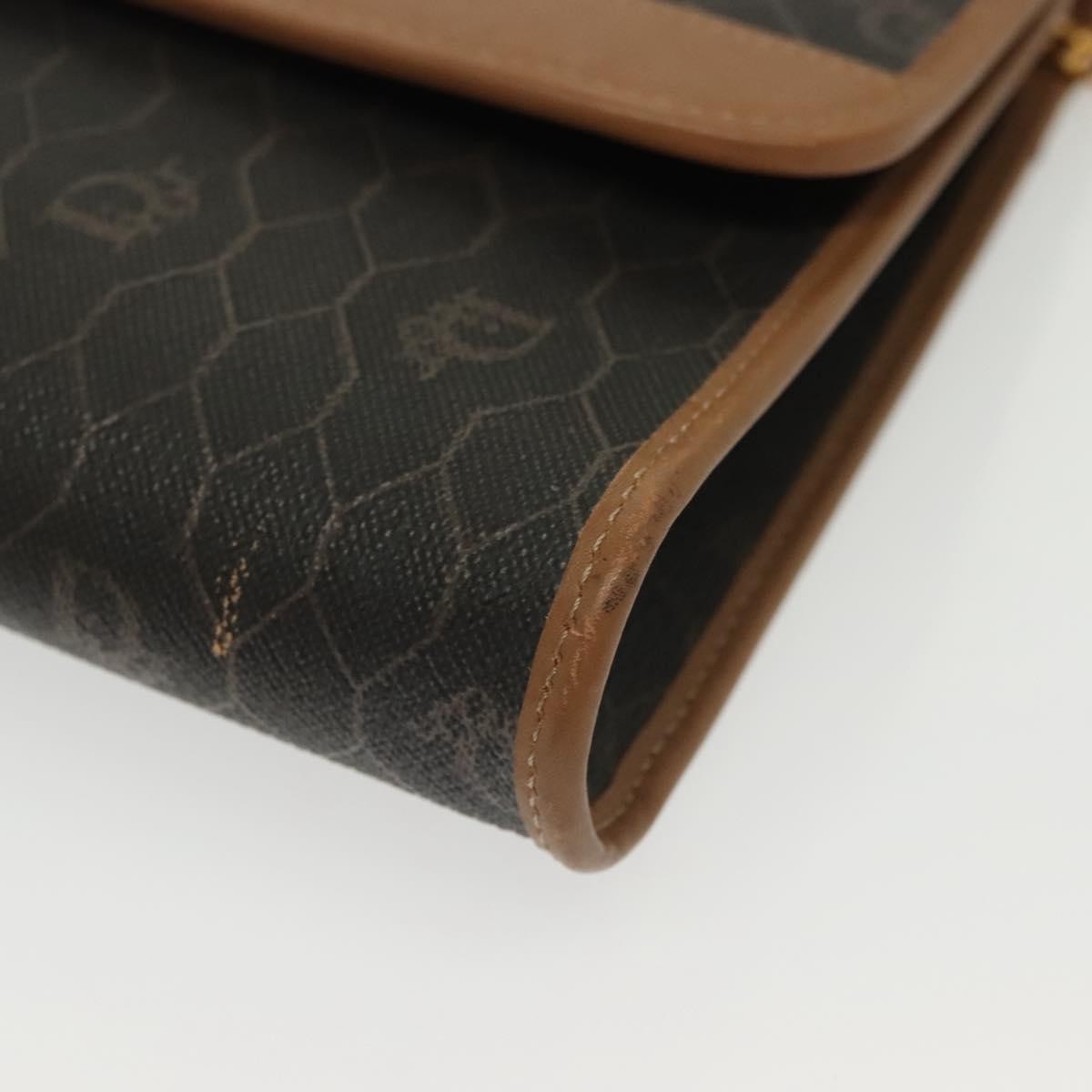 Christian Dior Vintage Honeycomb Chain Canvas Black Canvas Bag (Pre-Owned)