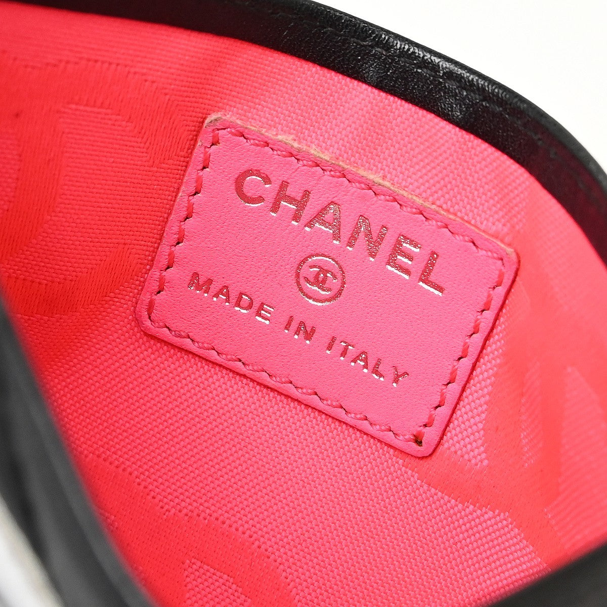 Chanel Cambon Card Holder Quilted Lambskin Black Leather Card Holders Accessory (Pre-Owned)