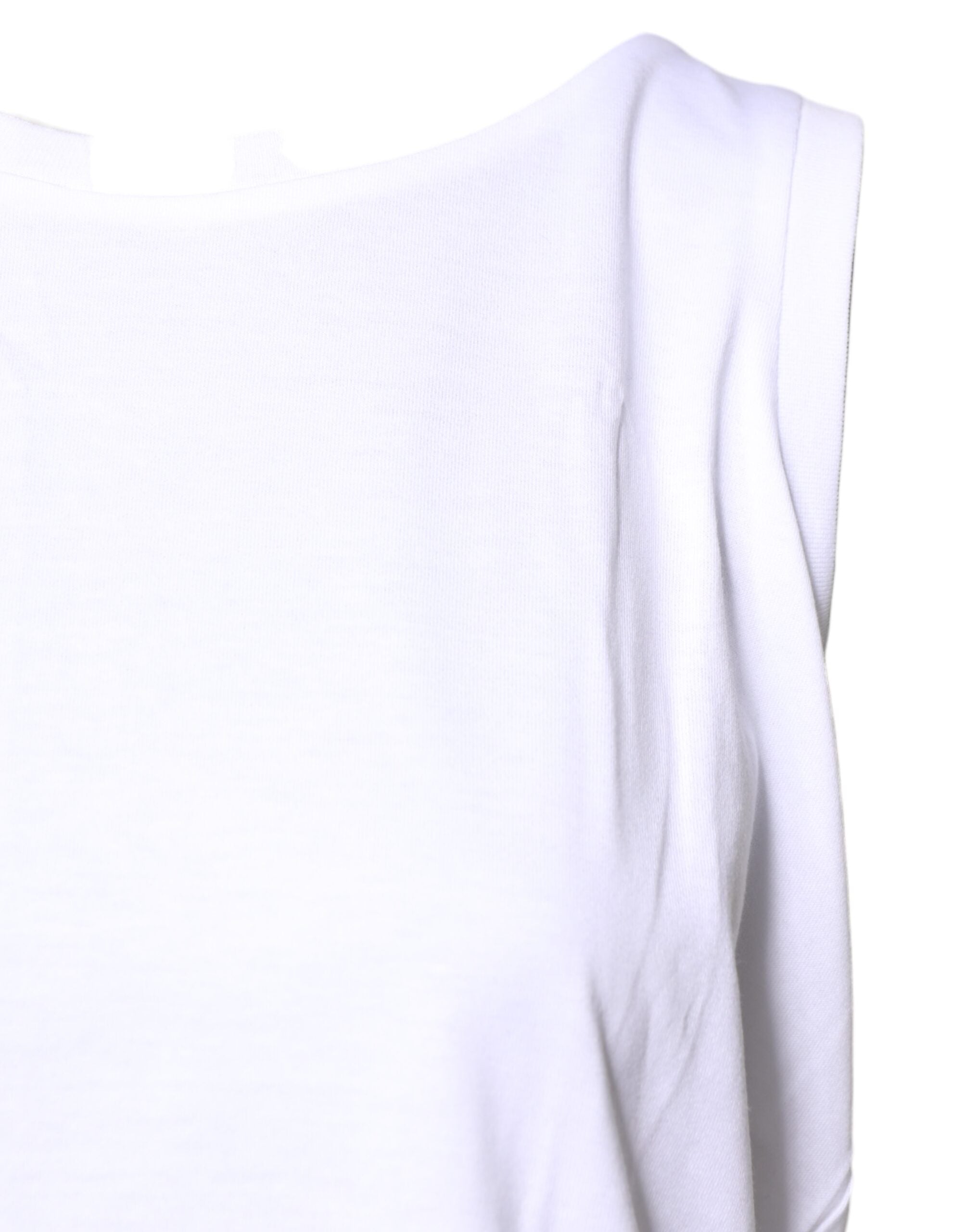 Dolce & Gabbana White Cotton Sleeveless Crew Neck Women's T-shirt (Pre-Owned)