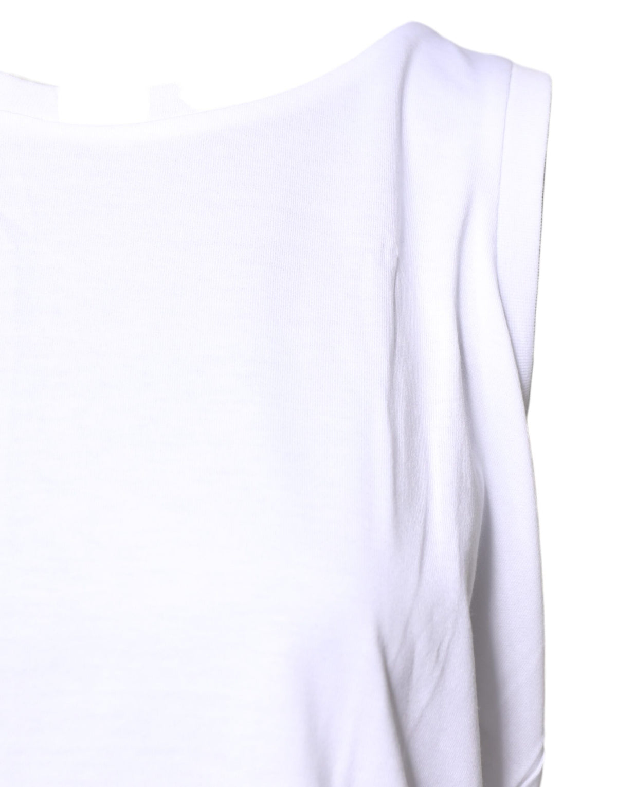 Dolce & Gabbana White Cotton Sleeveless Crew Neck Women's T-shirt