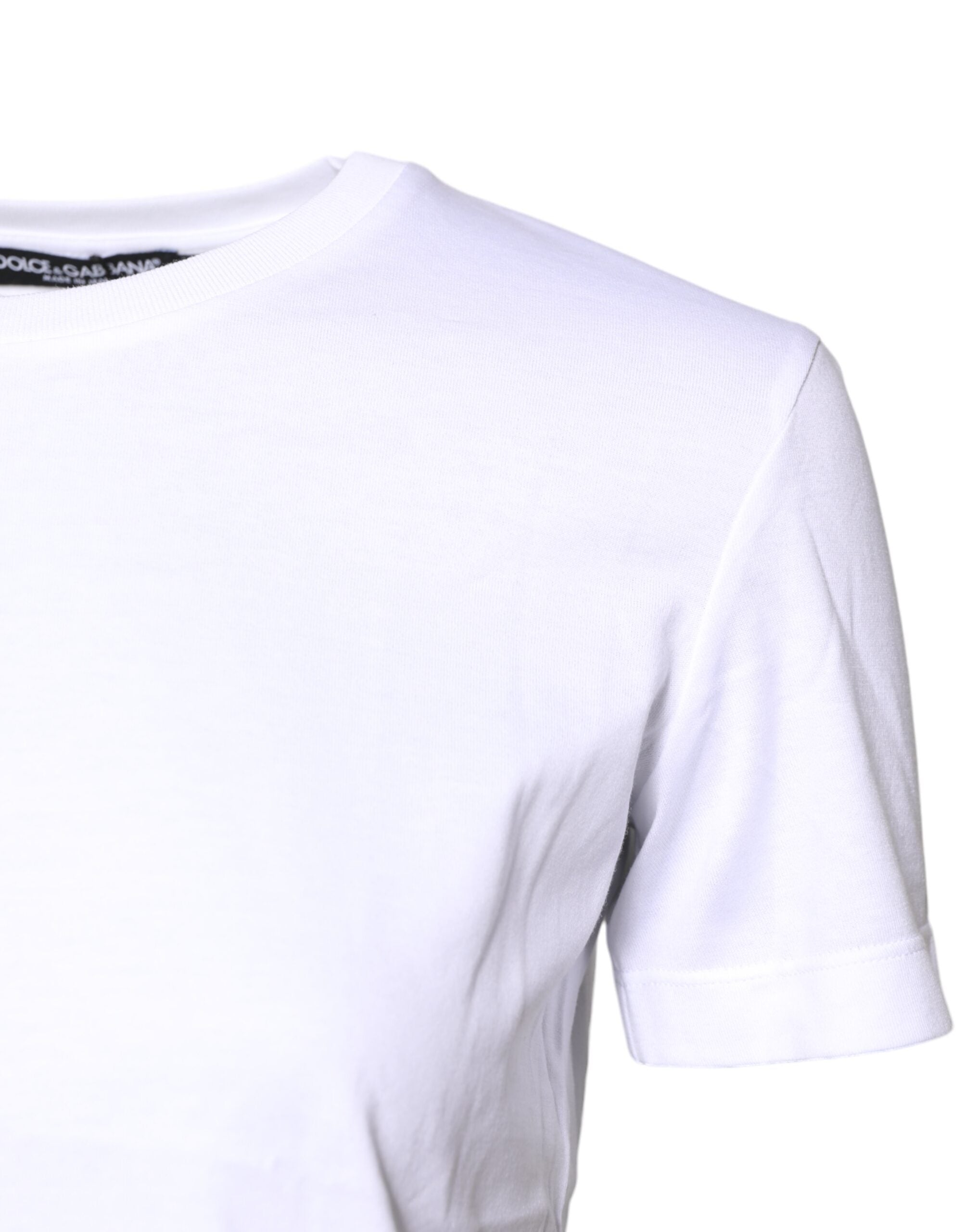 Dolce & Gabbana White Cotton Crew Neck Short Sleeves Women's T-shirt (Pre-Owned)