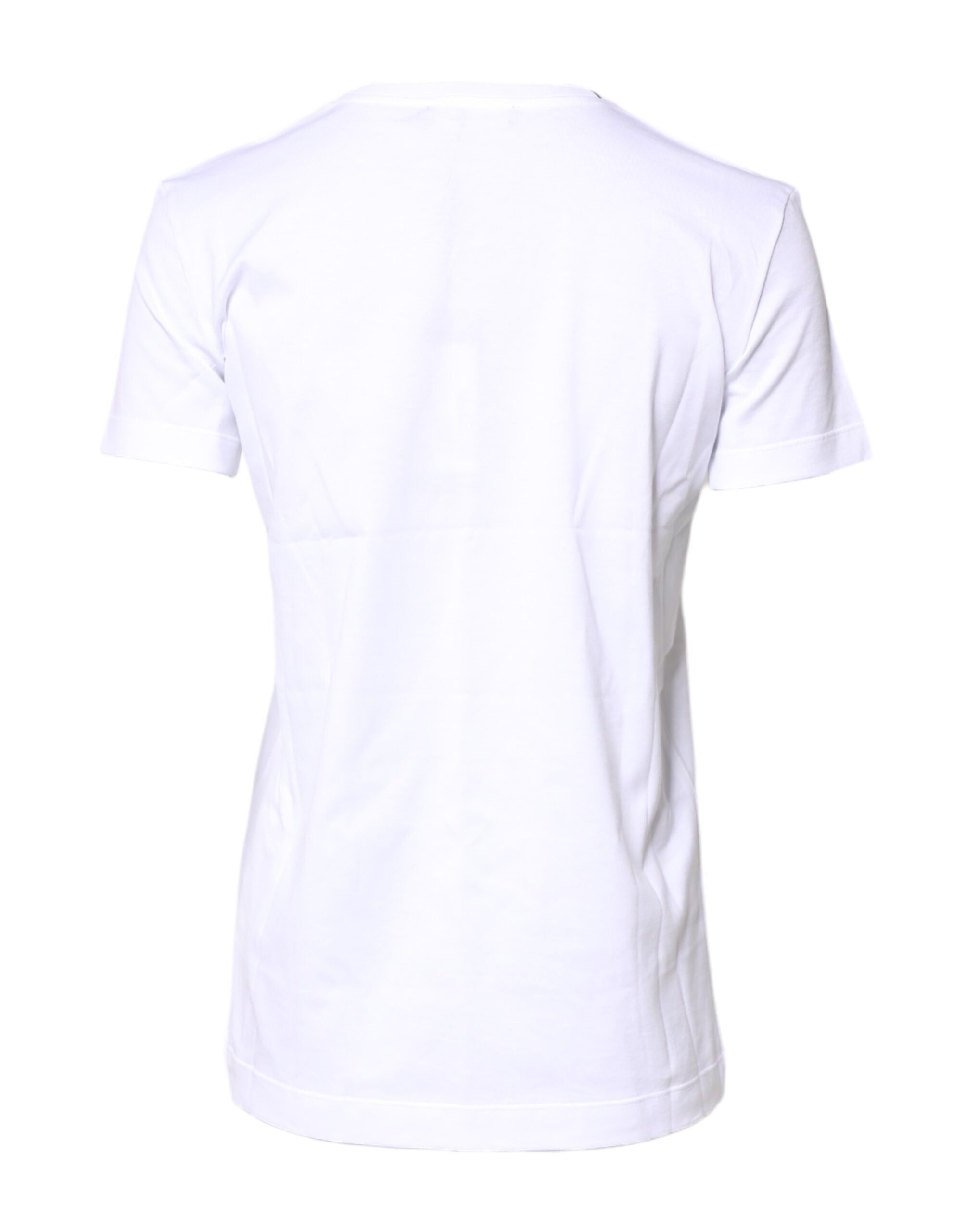 Dolce & Gabbana White Cotton Crew Neck Short Sleeves Women's T-shirt (Pre-Owned)