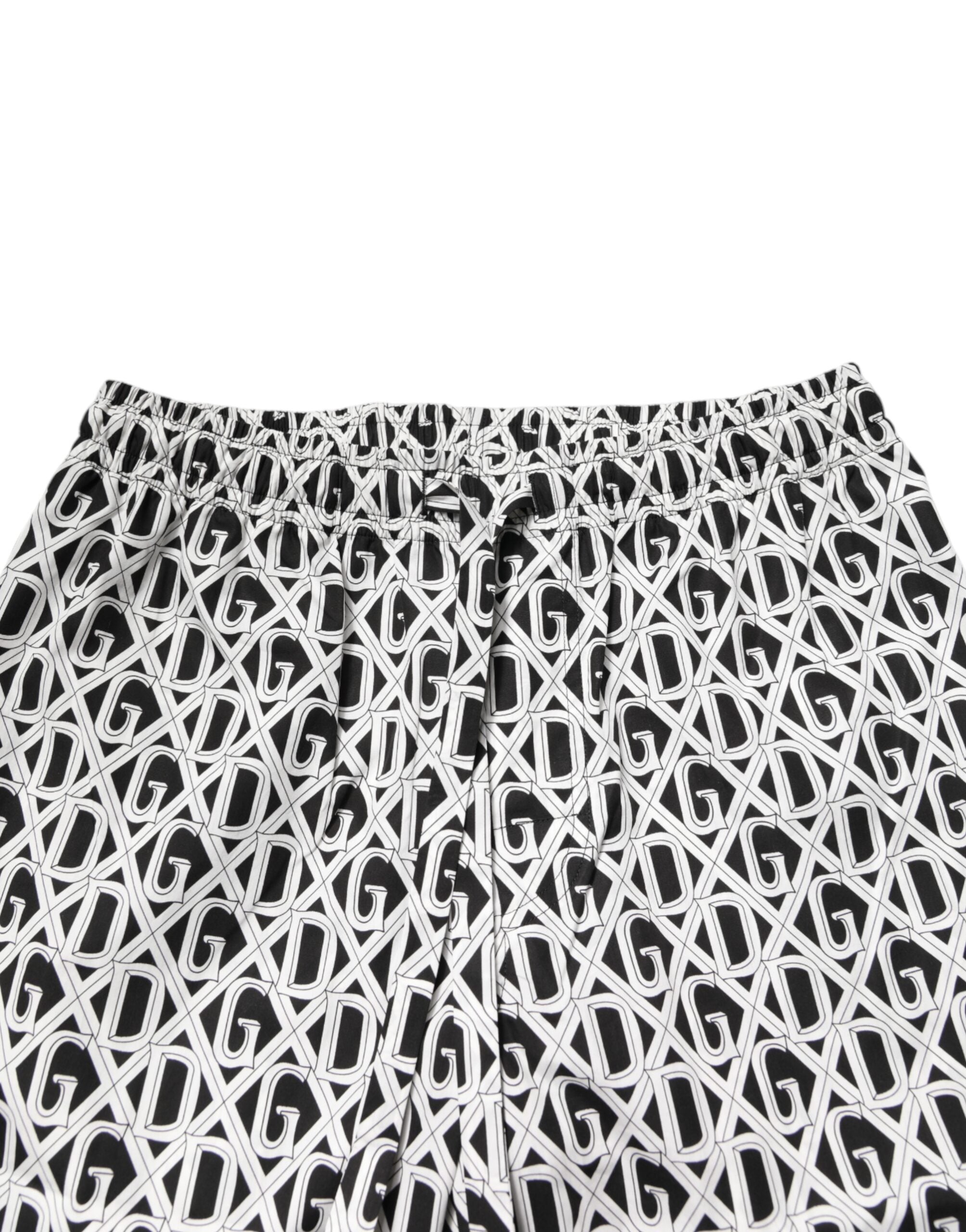 Dolce & Gabbana Black White DG Print Cotton Pajama Set Men's Sleepwear