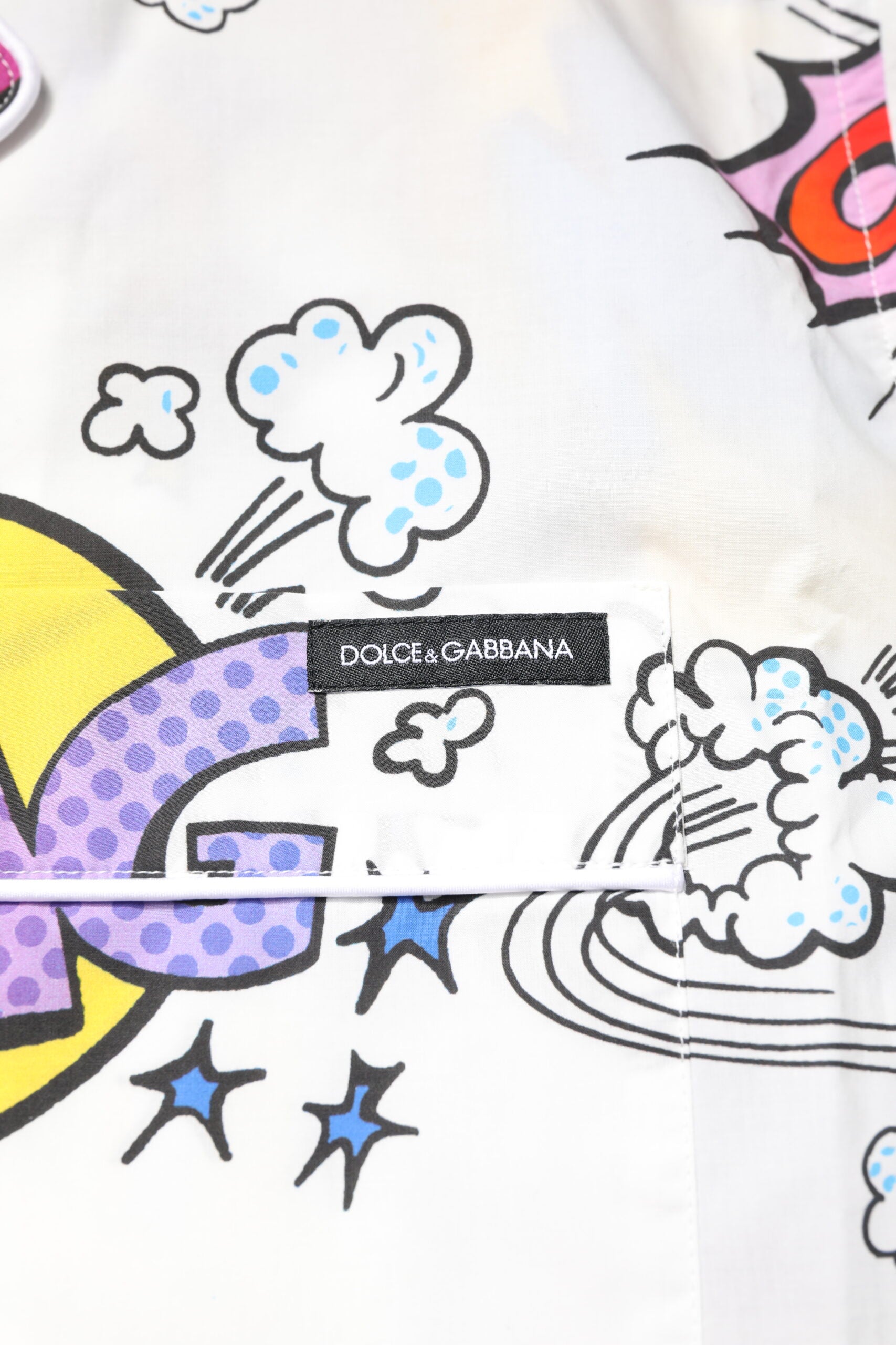 Dolce & Gabbana White Cartoon Print Cotton Men Pajama Set Men's Sleepwear