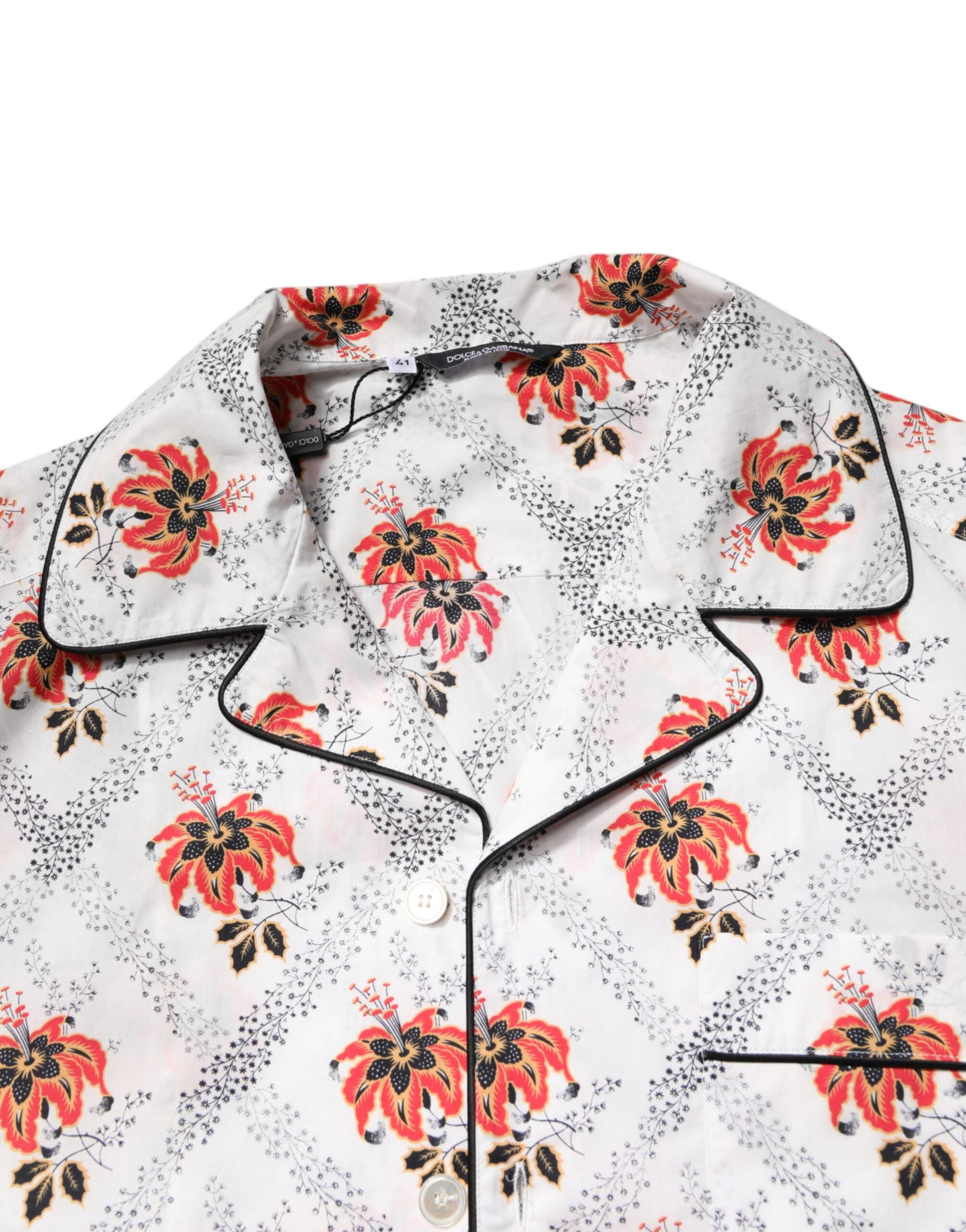 Dolce & Gabbana Multicolor Floral Print Cotton Pajama Set Men's Sleepwear