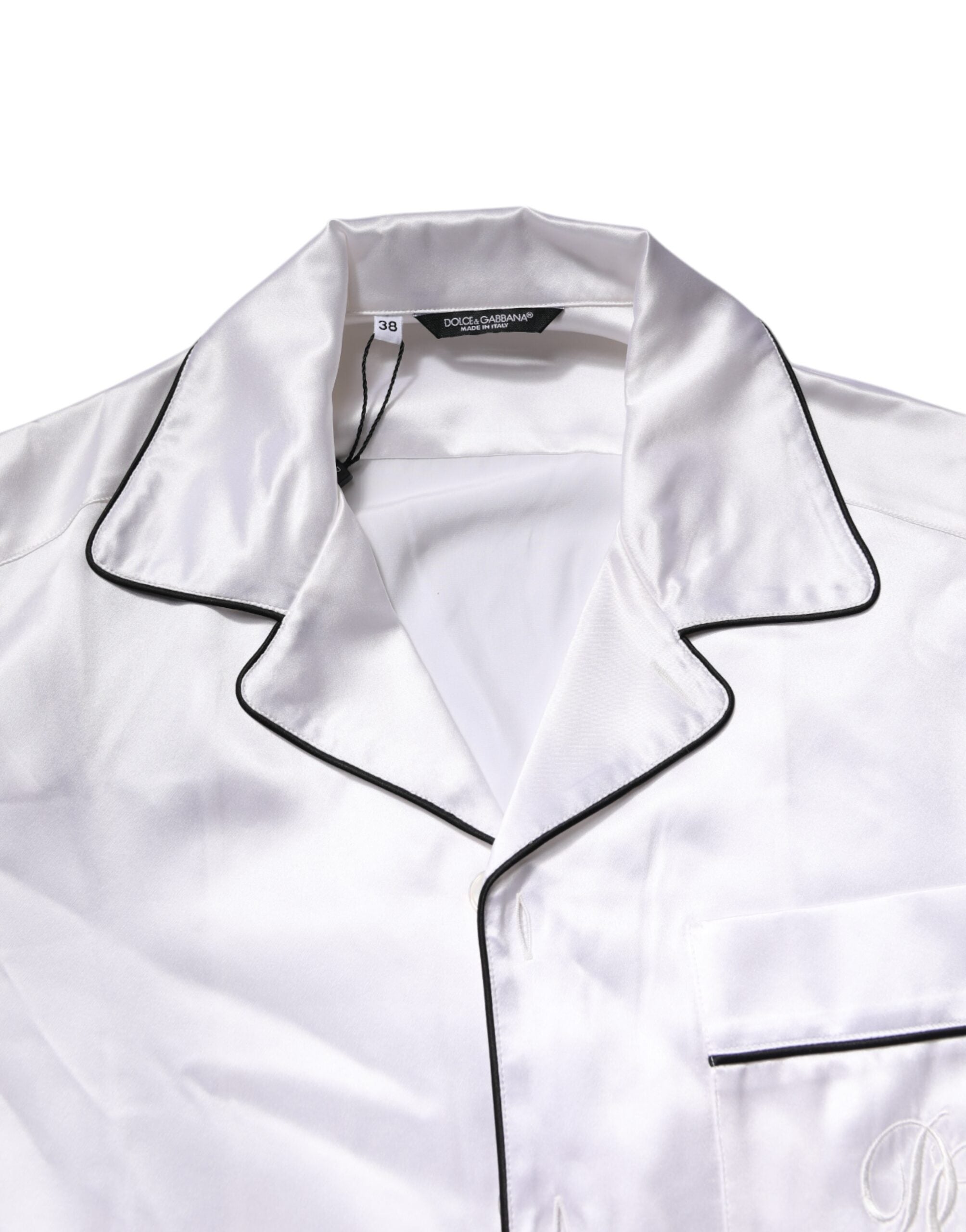 Dolce & Gabbana White Satin Silk Men Pajama Set Men's Sleepwear (Pre-Owned)