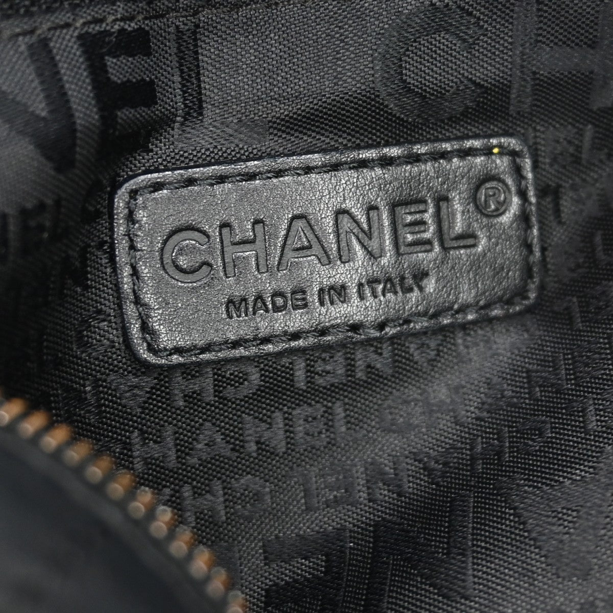 Chanel Square Stitch Cc Boston Quilted Leather Black Leather Handbag (Pre-Owned)