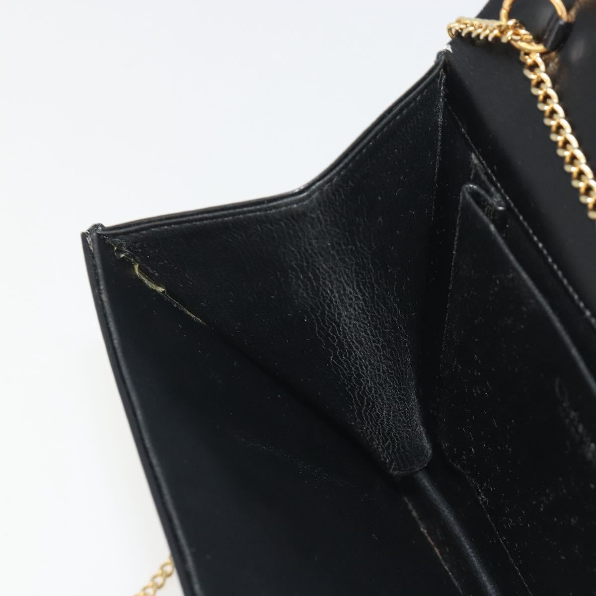 Christian Dior Vintage Clipper Closure Clutch With Logo Leather Black Leather Crossbody Bag Bag (Pre-Owned)