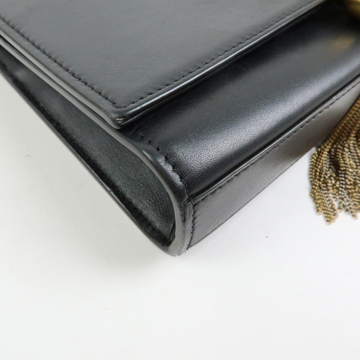 Saint Laurent Classic Monogram Tassel Leather Black Leather Crossbody Bag Bag (Pre-Owned)
