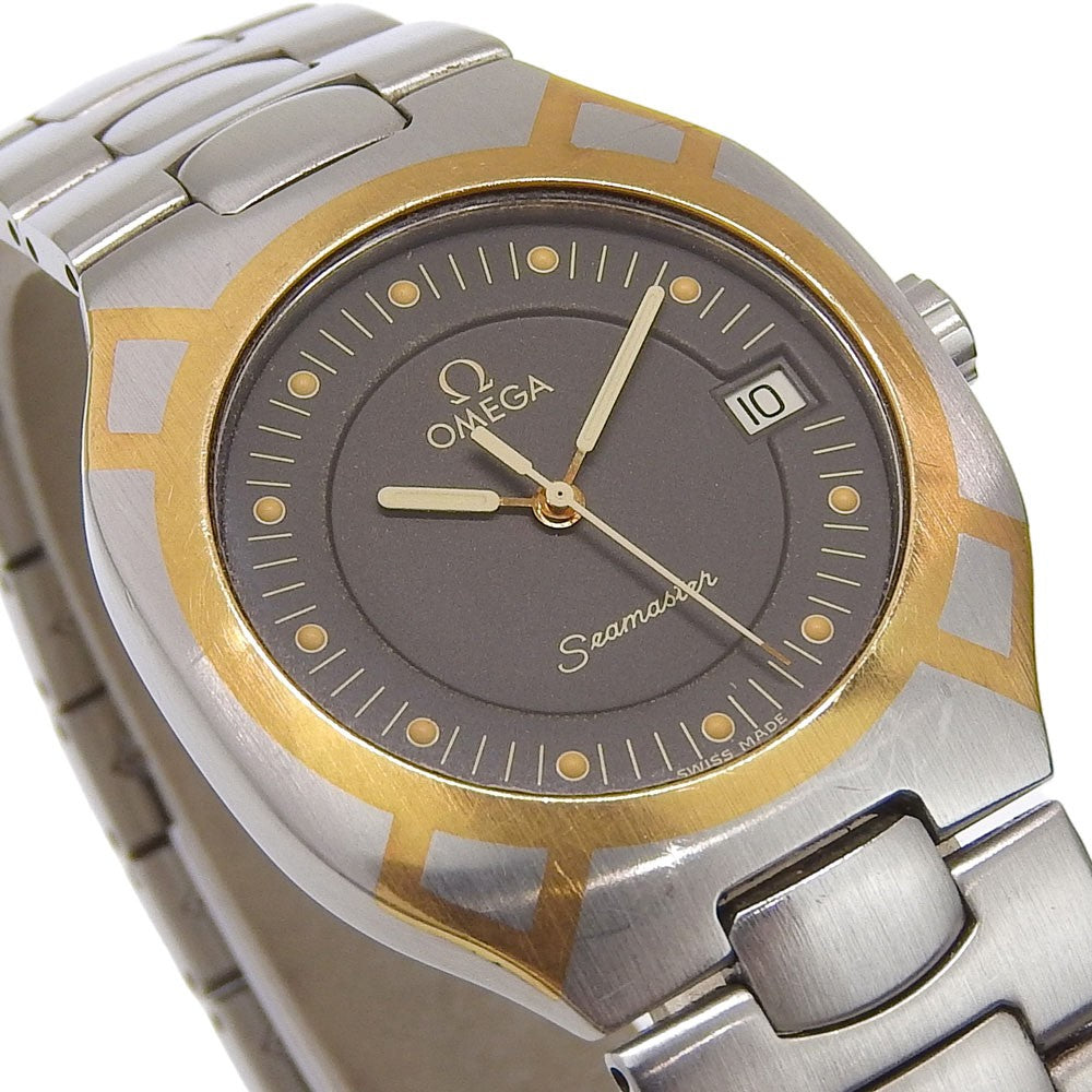 Omega Seamaster Polaris Day-Date Quartz Stainless Steel Watch (Pre-Owned)