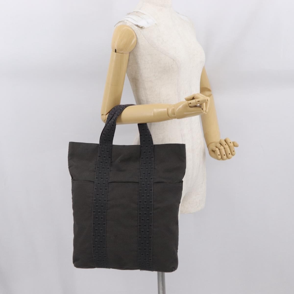 Hermes Fourre-Tout Herline Canvas Gray Canvas Tote Bag Bag (Pre-Owned)